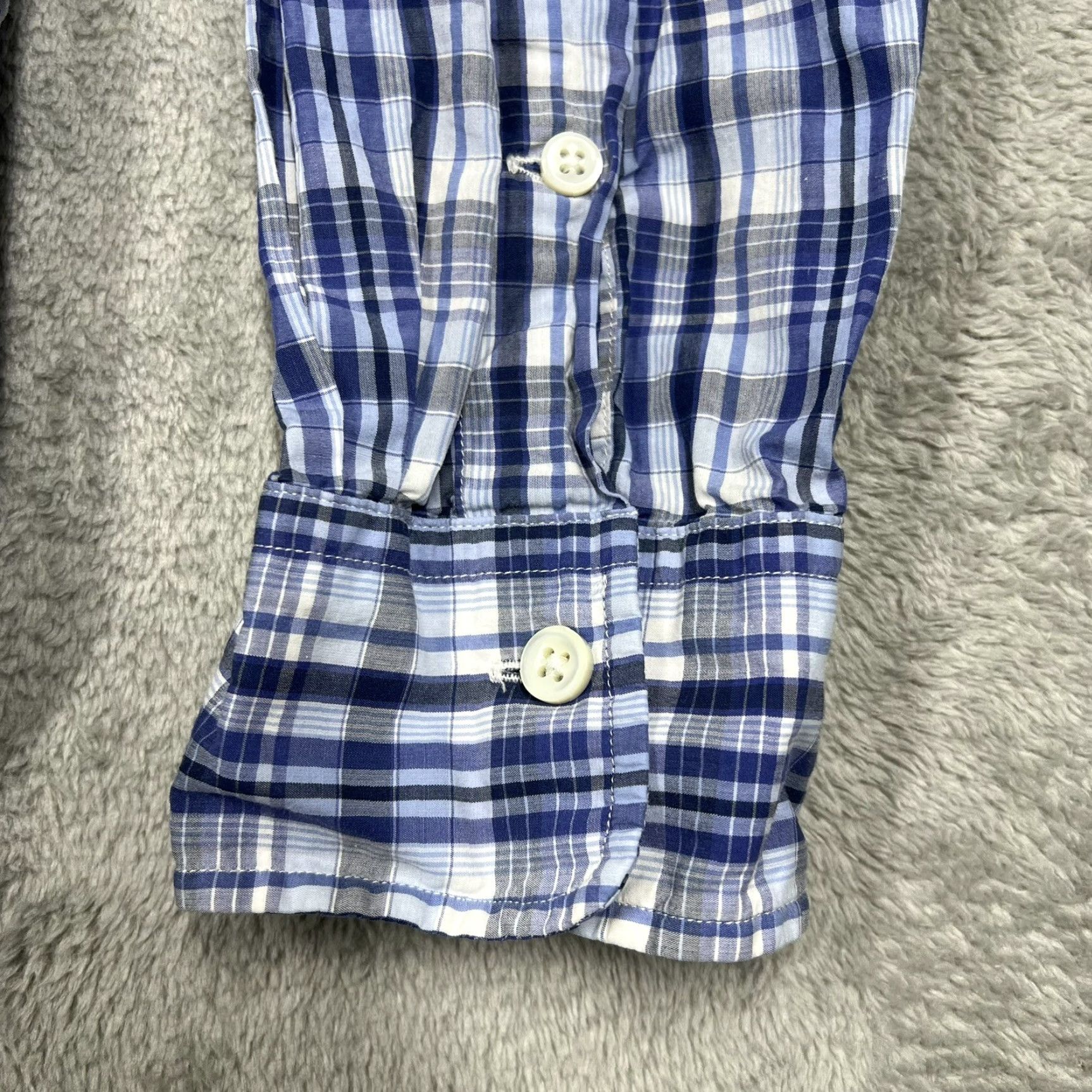 Polo Ralph Lauren VINTAGE Polo Ralph Lauren Mens Medium Long Sleeve Button-Up Shirt Blue Check Polo Ralph Lauren Shirt Mens Medium Blue Check Size US M / EU 48-50 / 2 - 3 Thumbnail