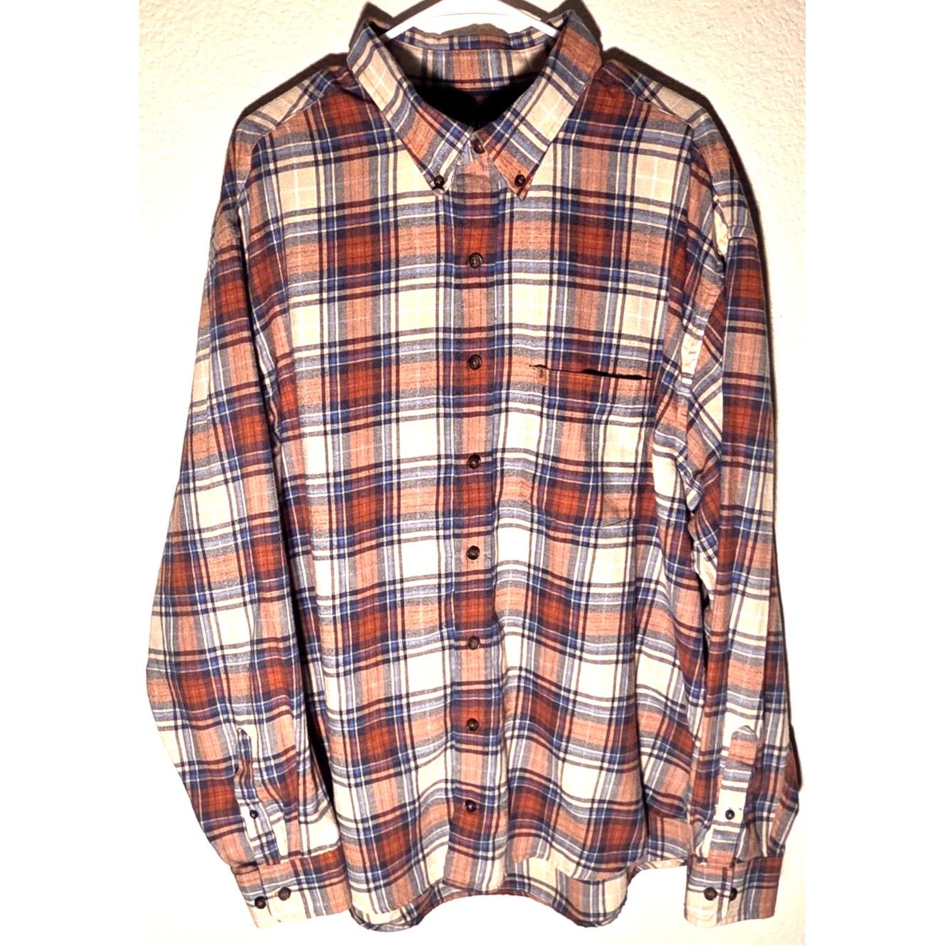 Izod Izod 2XLT Brown Plaid Long Sleeve Button-Up Shirt Size US XXL / EU 58 / 5 - 4 Thumbnail