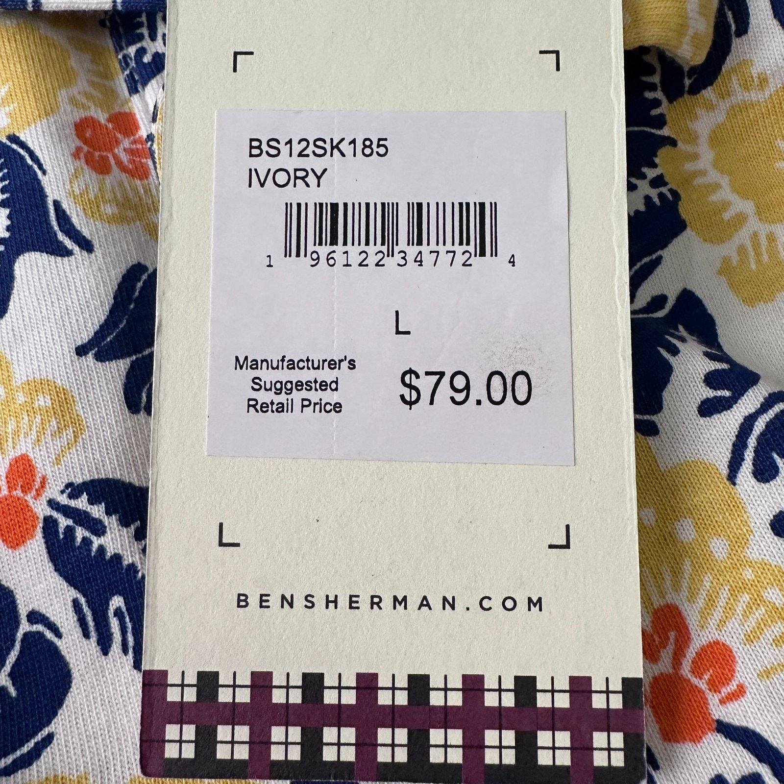 Ben Sherman Ben Sherman Polo Shirt Shirt Men L Ivory Block Cotton New Size US L / EU 52-54 / 3 - 6 Thumbnail