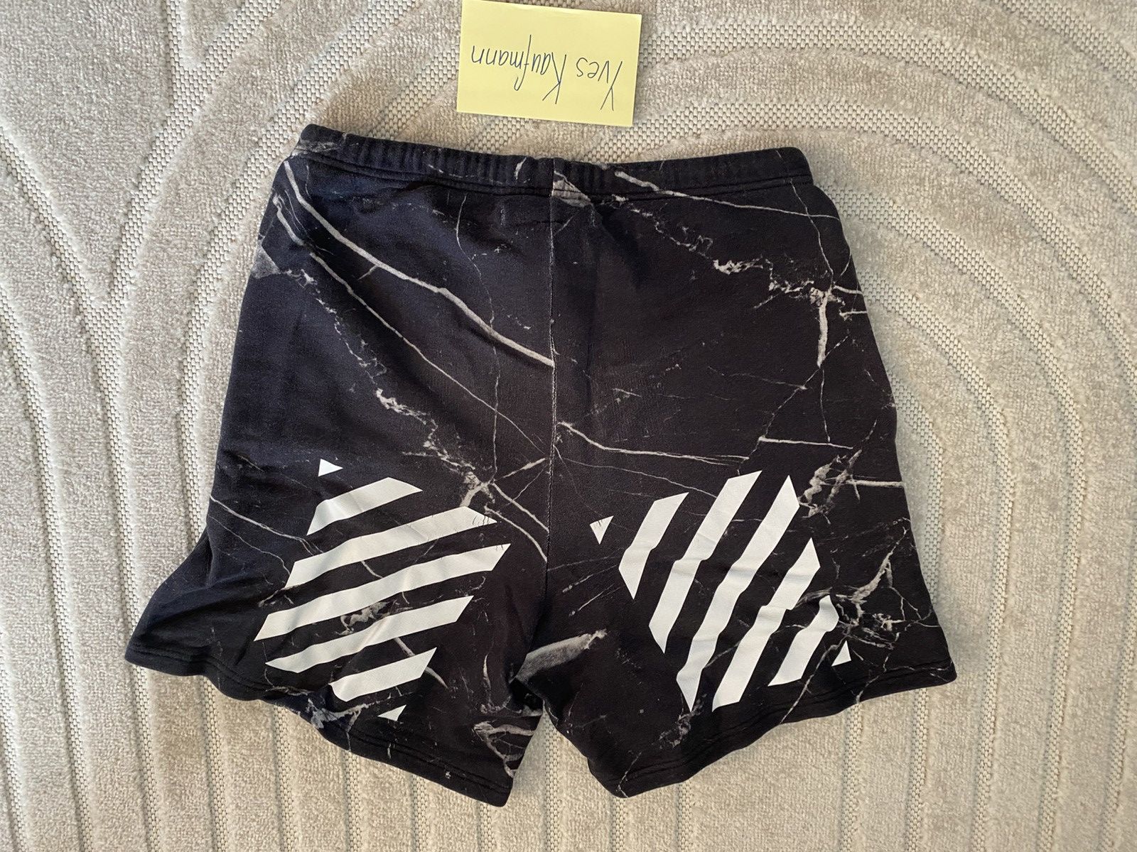 Off-White Off White Marble Fleece Shorts (Size S) Size US 30 / EU 46 - 2 Thumbnail