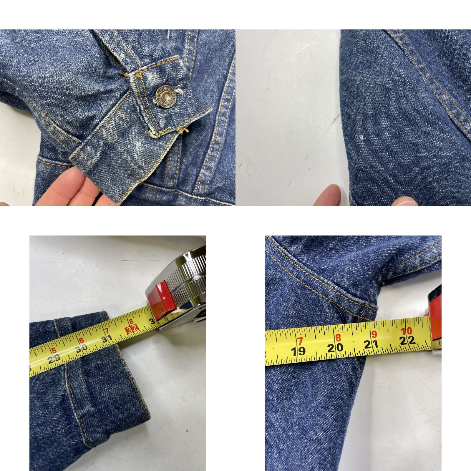 Denime VINTAGE Levis Denim Jacket 70411 0816 Flannel Lined Dark Denim Trucker Size 40R Blue 80s Men Regular Jacket Size US XXS / EU 40 - 8 Thumbnail