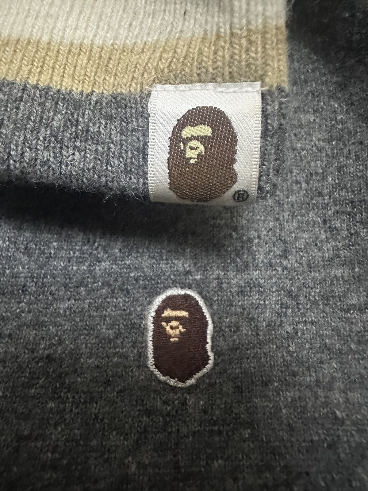 Bape 🇯🇵 Vintage A Bathing Ape 'BAPE' Wool Sweaters Size US L / EU 52-54 / 3 - 5 Thumbnail