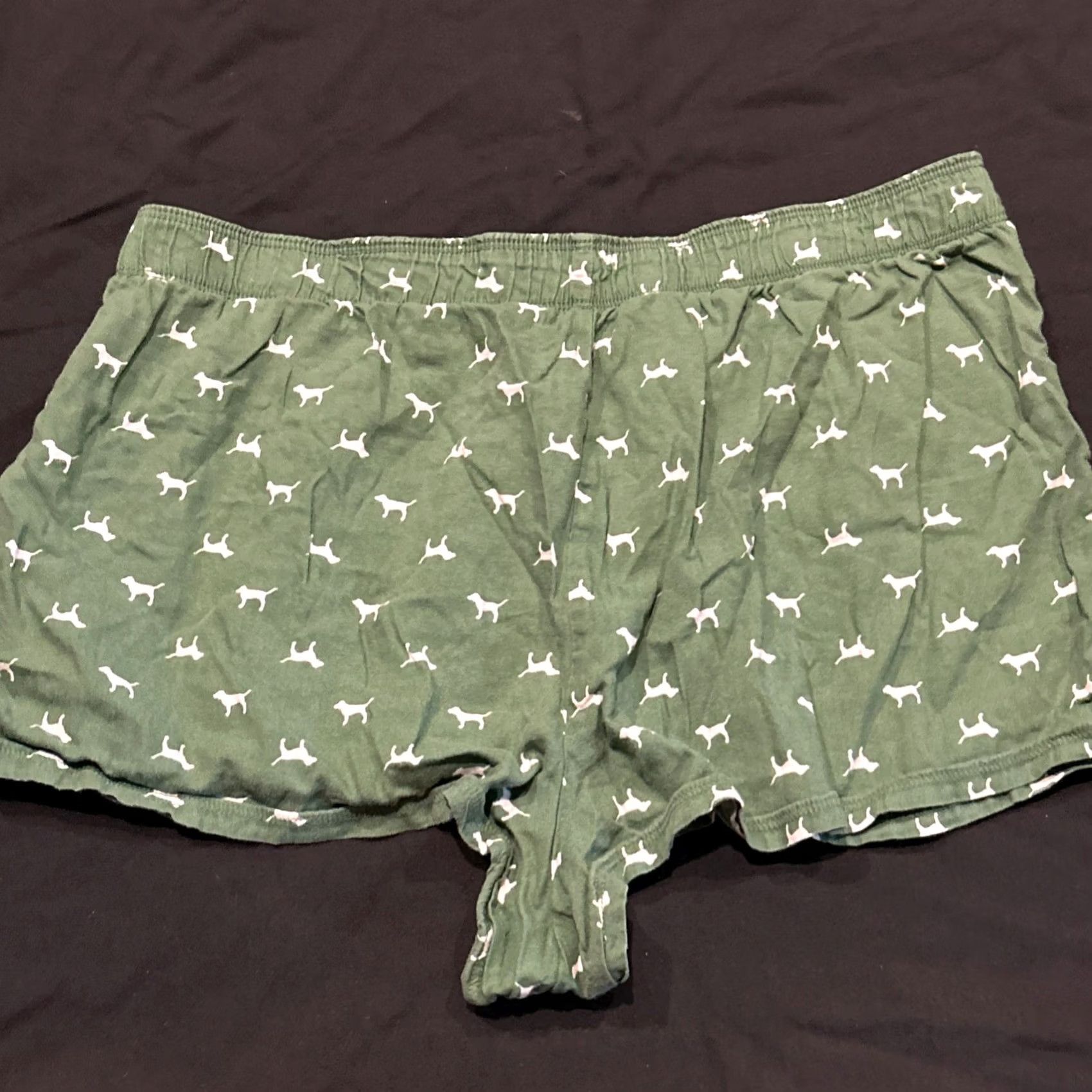 Vintage Pink Size Large Womens Green Sleep Boxer Short Dog A24 Size 36" / US 14 / IT 50 - 3 Thumbnail