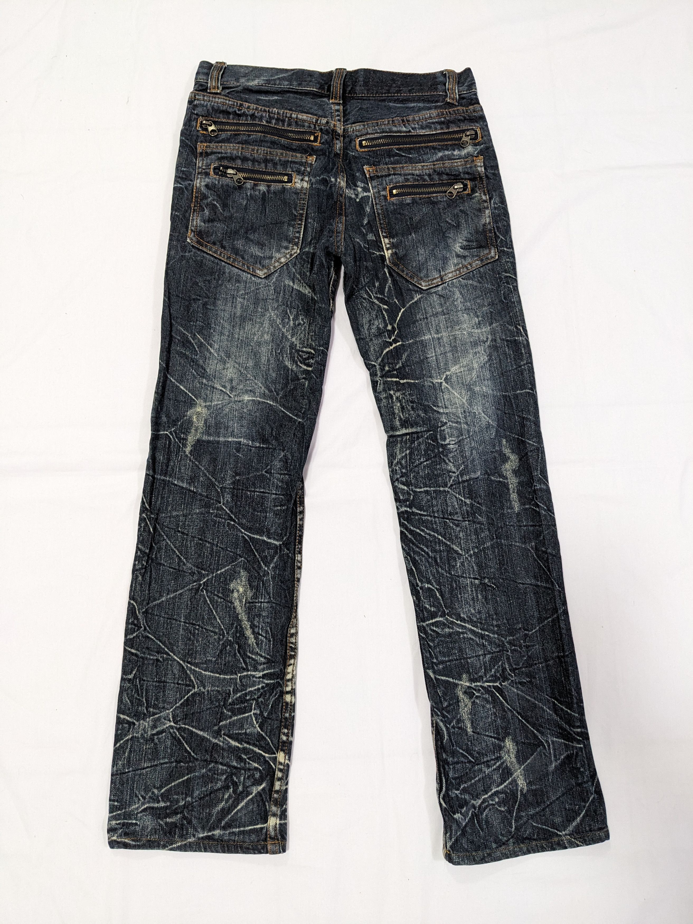 If Six Was Nine × Japanese Brand Unbrand Crazy Faded Pattern Washed Crease Denim Pants Size US 34 / EU 50 - 2 Thumbnail