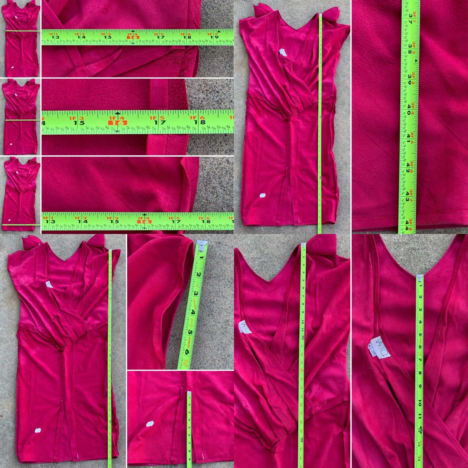 Vintage VAKKO Suede Dress Low Back Hot Pink Made In USA 1980s 80s Vintage Size 6 Size M / US 6-8 / IT 42-44 - 8 Thumbnail