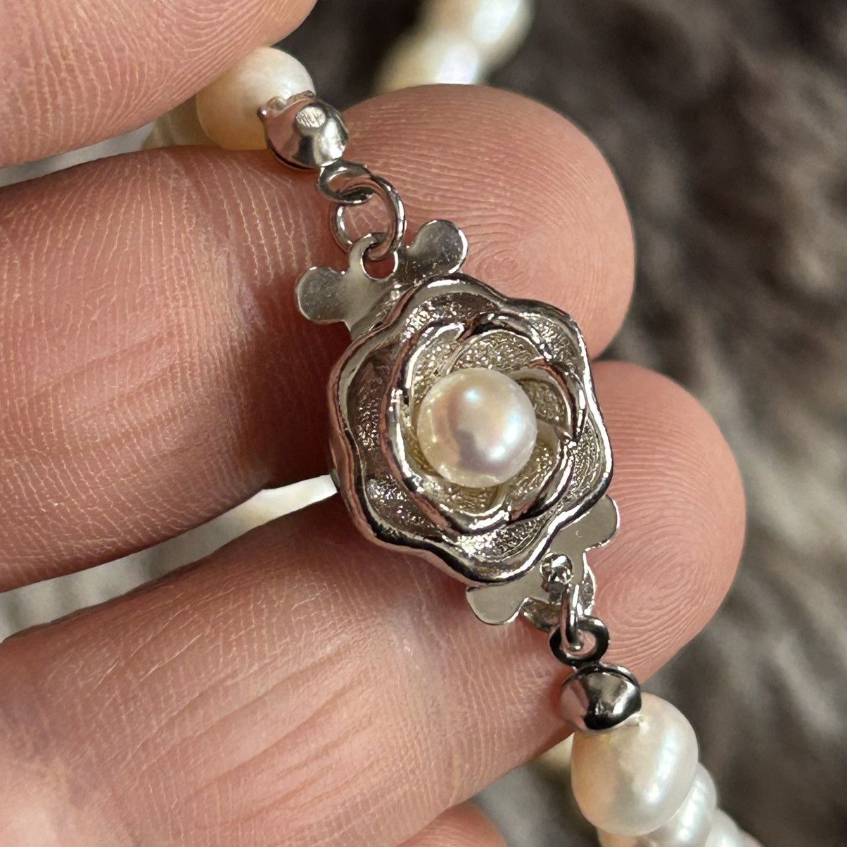 Handmade Handcrafted elegant classy white genuine pearl necklace Size ONE SIZE - 6 Thumbnail