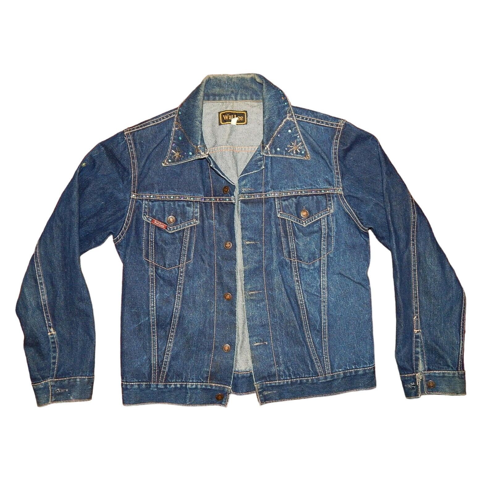 Other Vtg Wai Lee Painted Teddy Bear BLING Blue Jean Jacket Size S / US 4 / IT 40 - 3 Thumbnail