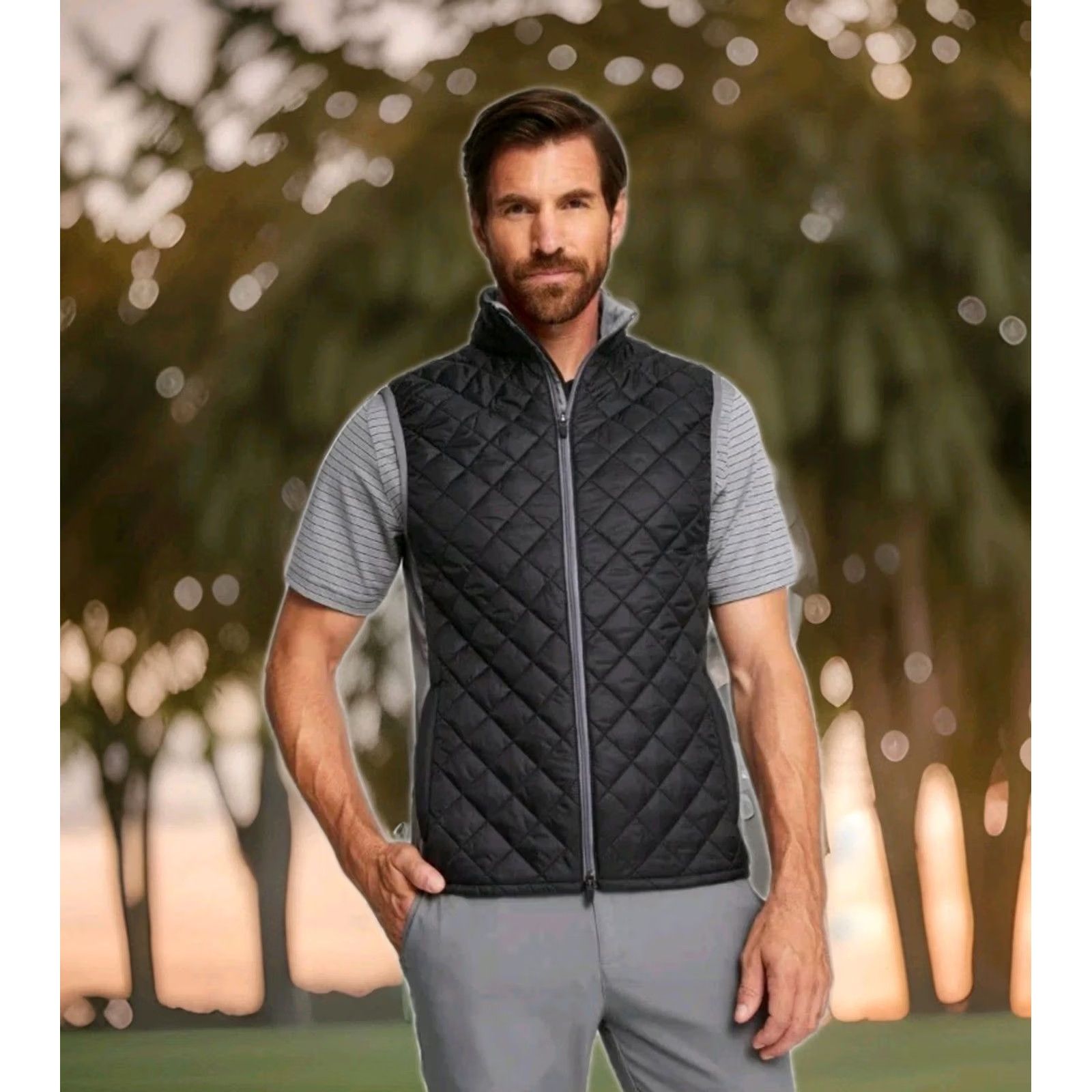 Puma PUMA Frost Quilted Vest Jacket Black Medium Men's Golf Primaloft Sample CLR Size US M / EU 48-50 / 2 - 2 Thumbnail