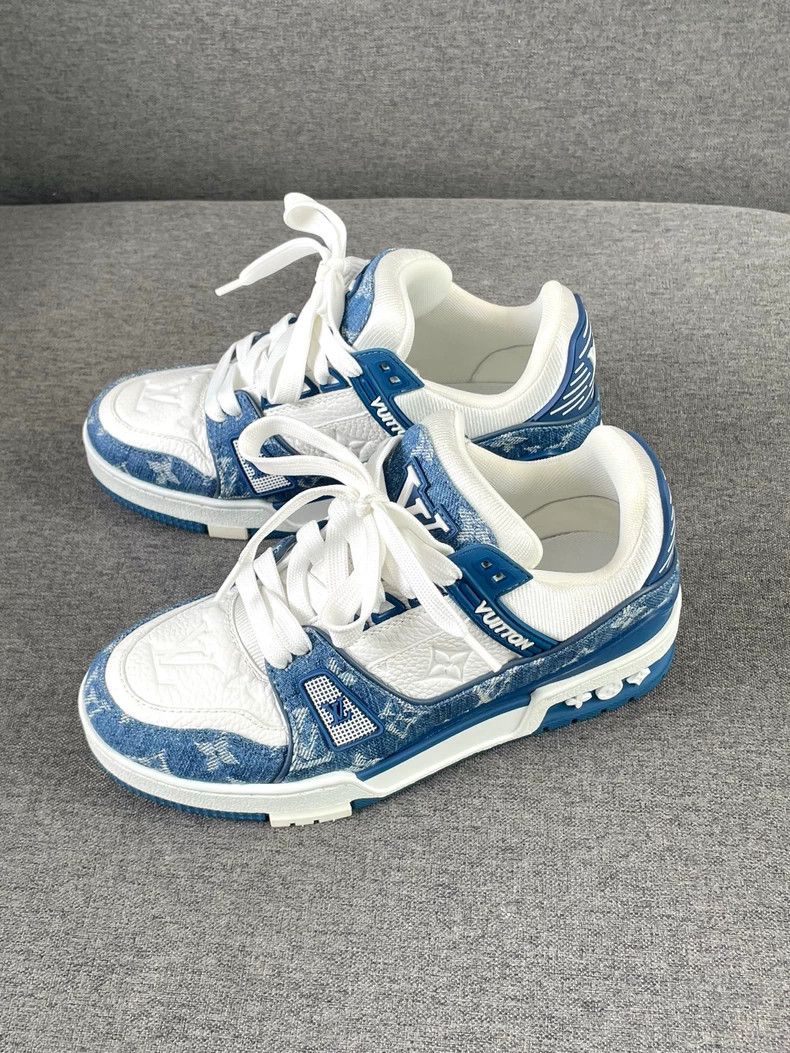 Louis Vuitton Louis Vuitton Tainer Denim Blue shoes Size US 4.5 / IT 34.5 - 2 Thumbnail