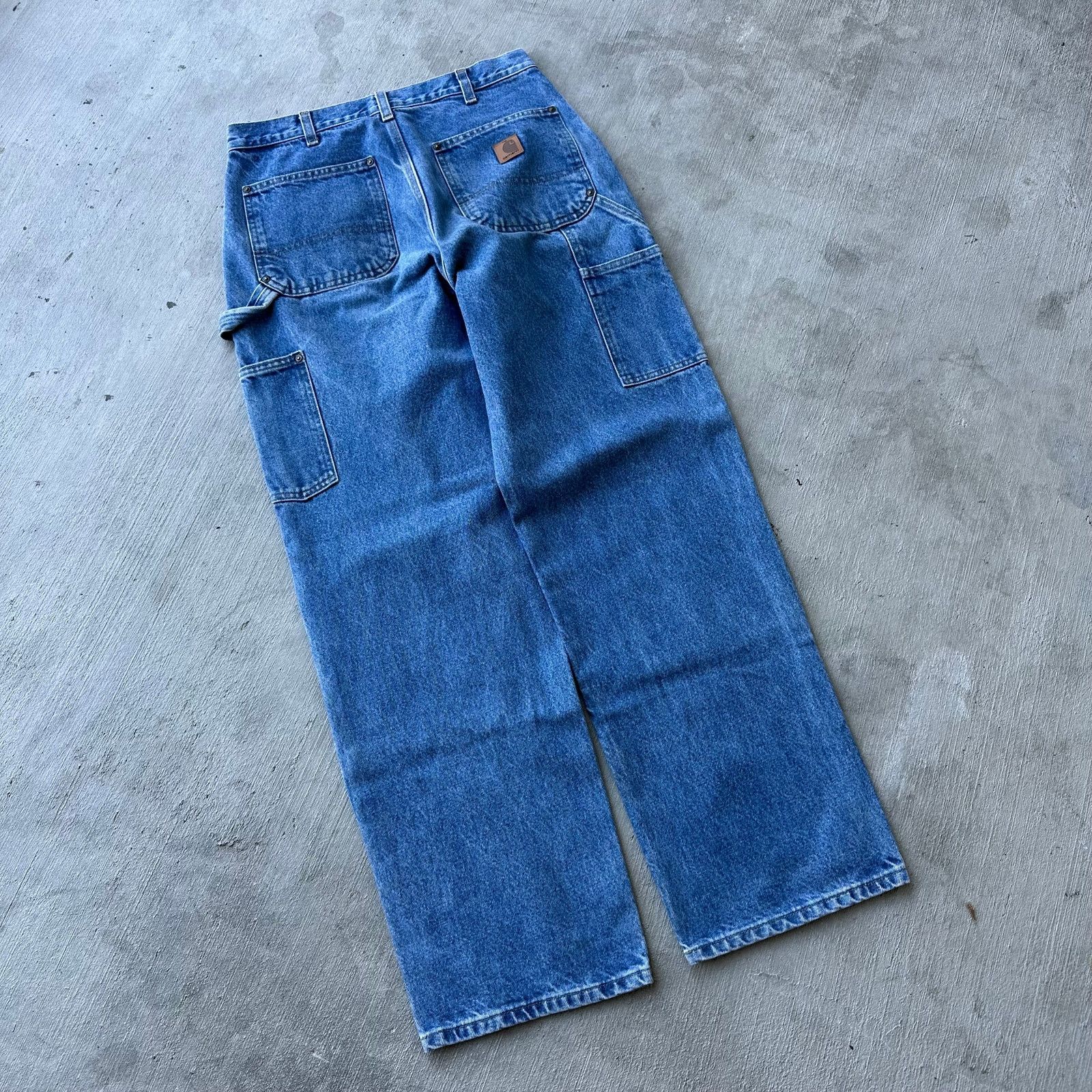 Carhartt Vintage Y2K Carhartt denim blue jeans double knee work pants Size US 32 / EU 48 - 5 Thumbnail