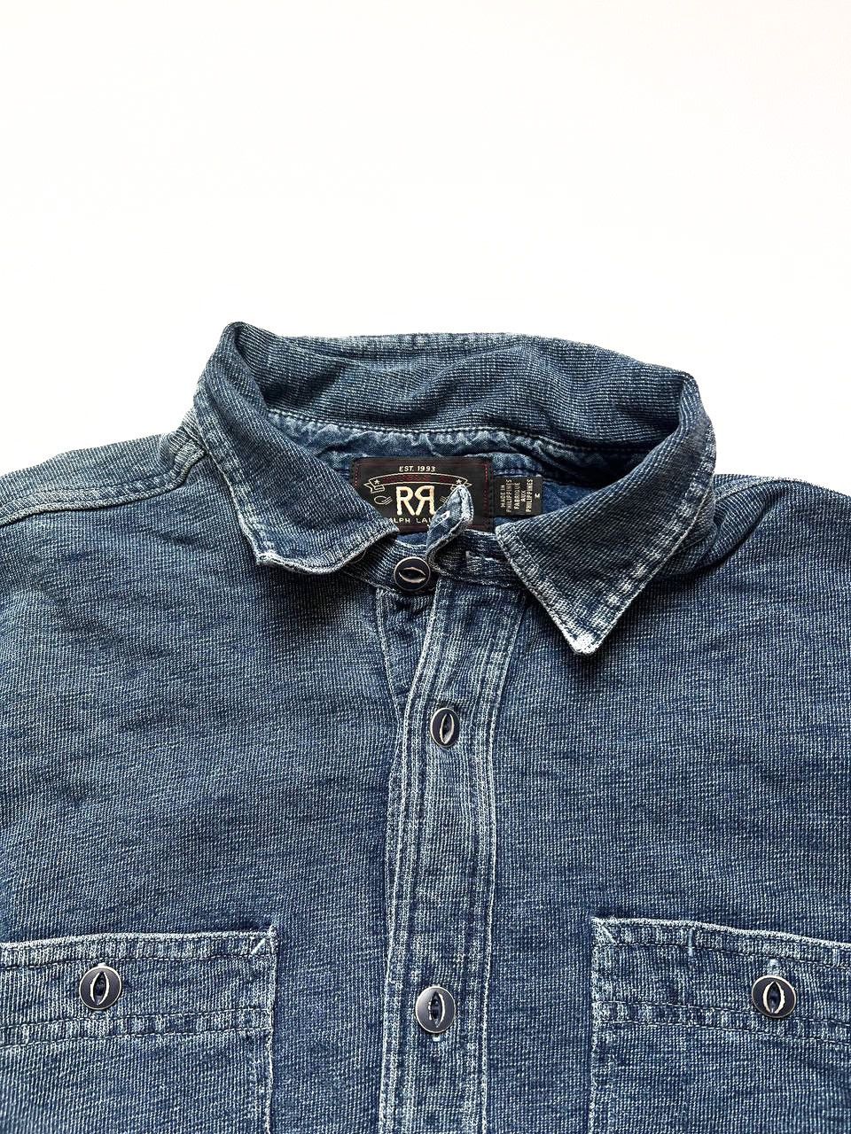 RRL Ralph Lauren RRL Double Ralph Lauren washed denim indigo rugby longsleeve Size US M / EU 48-50 / 2 - 3 Thumbnail