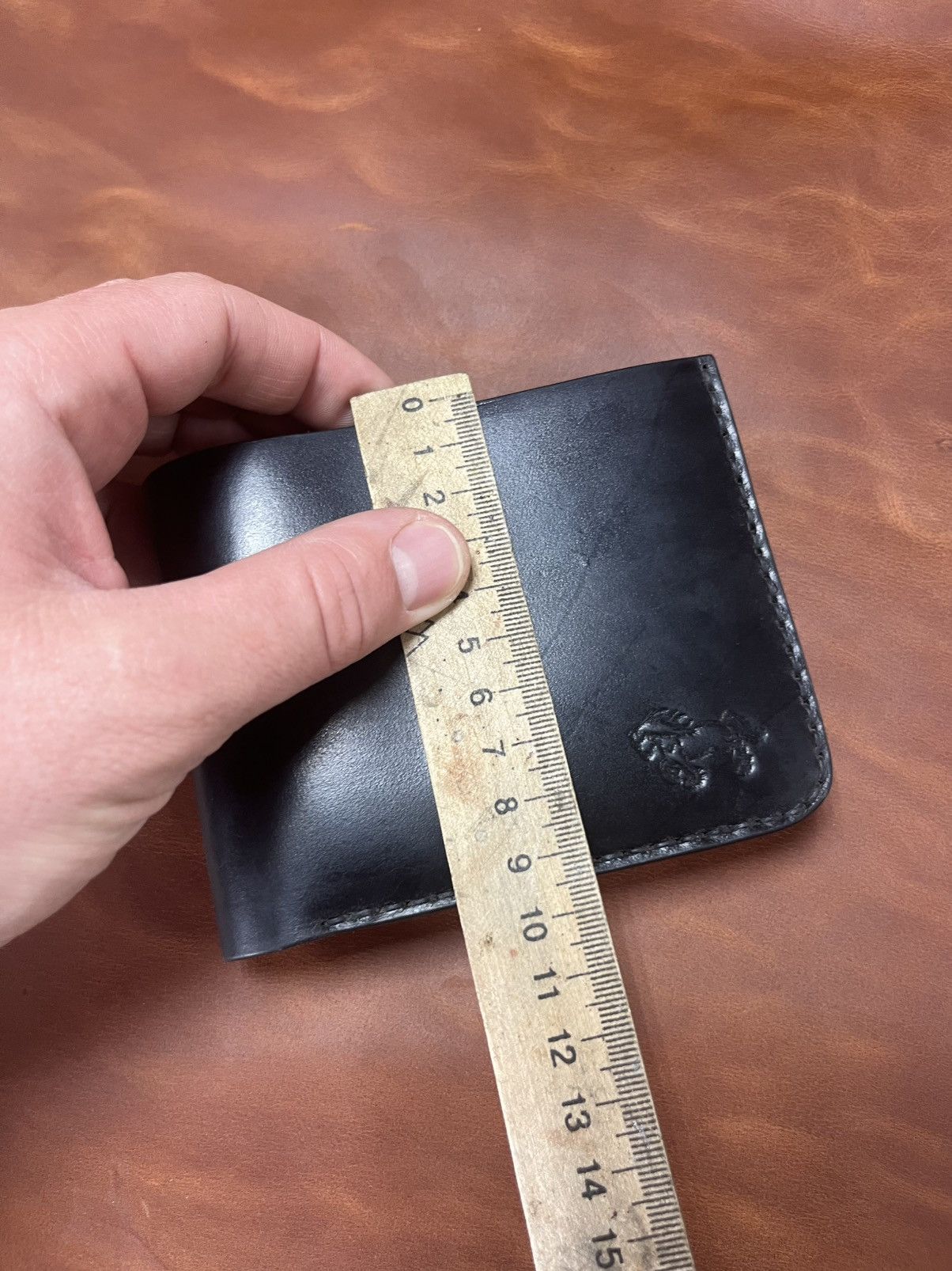 Other Handmade Black Leather Wallet Bifold Card Holder Coin Pocket Size ONE SIZE - 18 Thumbnail