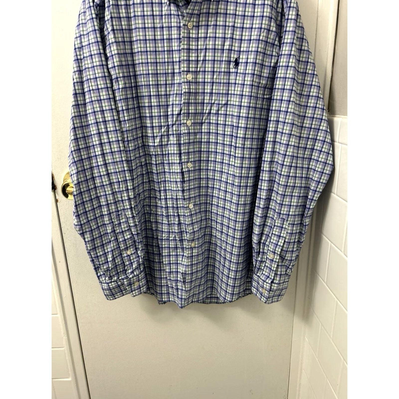 Polo Ralph Lauren Polo Ralph Lauren Performance Shirt Mens Large Blue Plaid Classic Fit L/S Button-Up Size US L / EU 52-54 / 3 - 3 Thumbnail