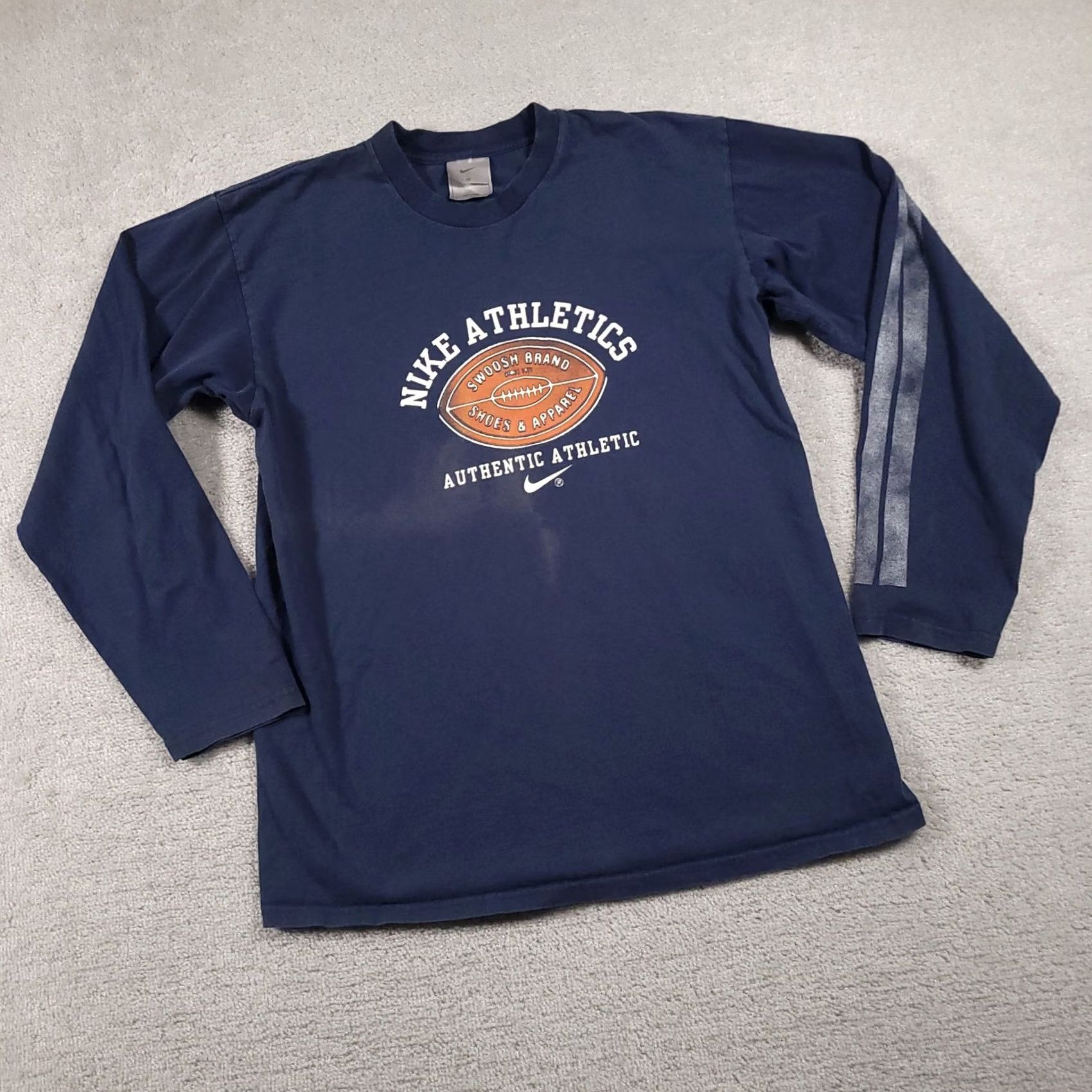 Nike Nike Athletics Shirt Mens Medium Long Sleeve Football Graphic Print Swoosh Logo 100% Cotton Blue, Regular Fit, Crew Neck, Vintage No, Mexico Size US M / EU 48-50 / 2 - 2 Thumbnail