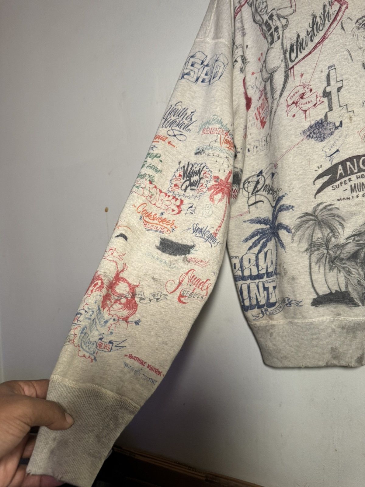 Saint Michael Saint Michael Born x Raised Graffiti Hoodie Size US XL / EU 56 / 4 - 4 Thumbnail