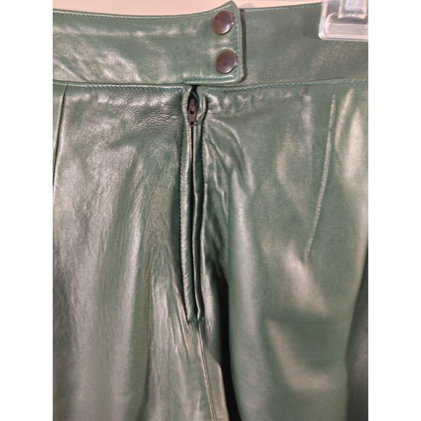 Vintage Vtg Continental Leather Fashions High Rise Green Pants 28 Size 28" / US 6 / IT 42 - 4 Thumbnail