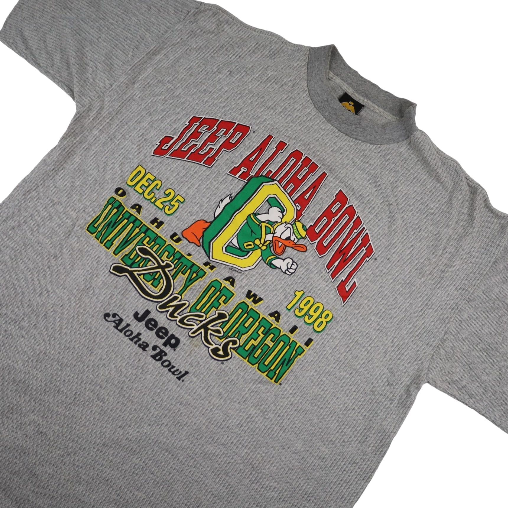 Jeep VINTAGE 1998 University of Oregon Jeep Aloha Bowl Graphic T Shirt Gray 2XL Mens Size US XXL / EU 58 / 5 - 2 Thumbnail
