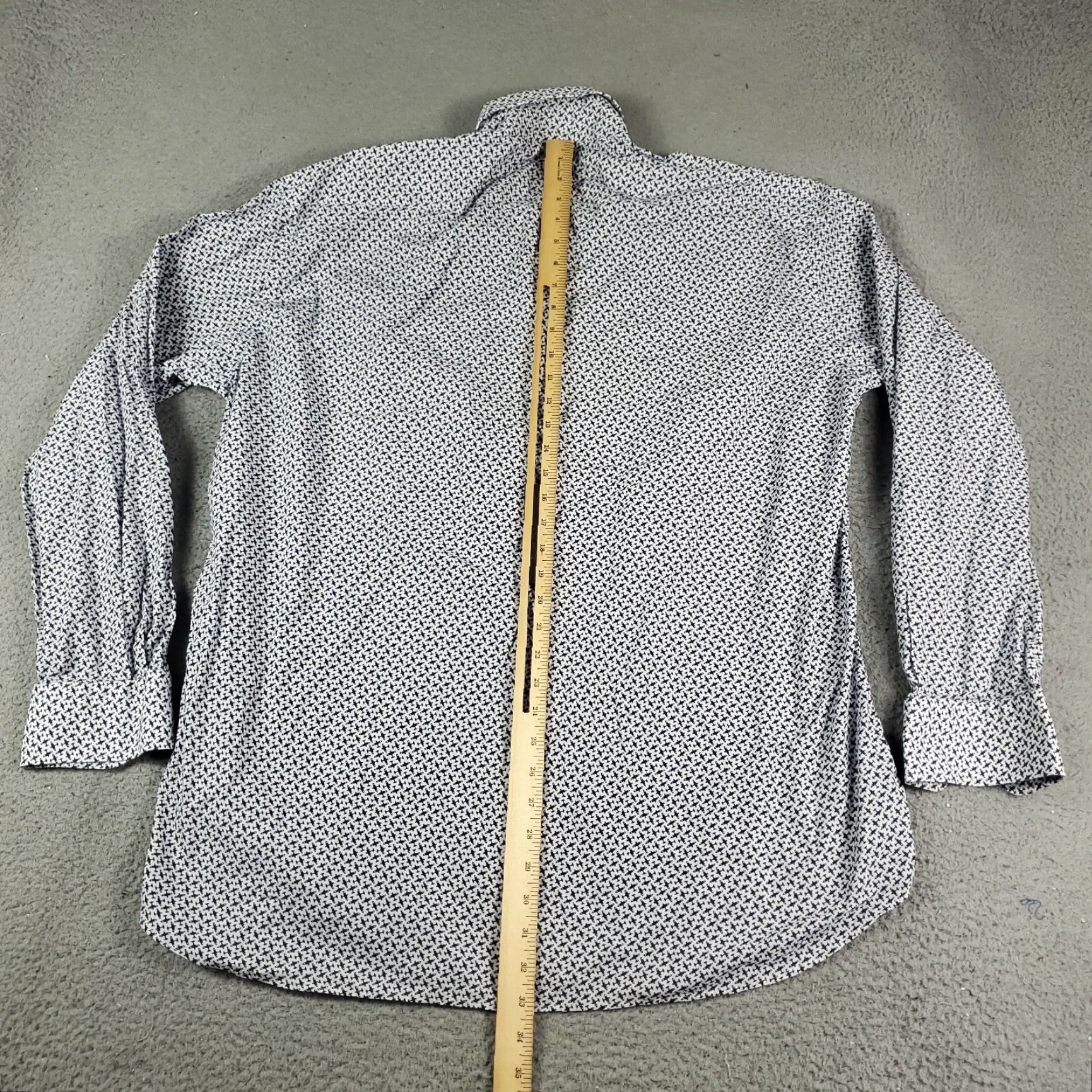 Paul & Shark Paul & Shark Shirt Mens 45 Blue Airplane All Over Print Button Up Long Sleeve Shirt, Button-Up, Geometric, Classic, Modern, Preppy, Fold? Size US XXL / EU 58 / 5 - 4 Thumbnail