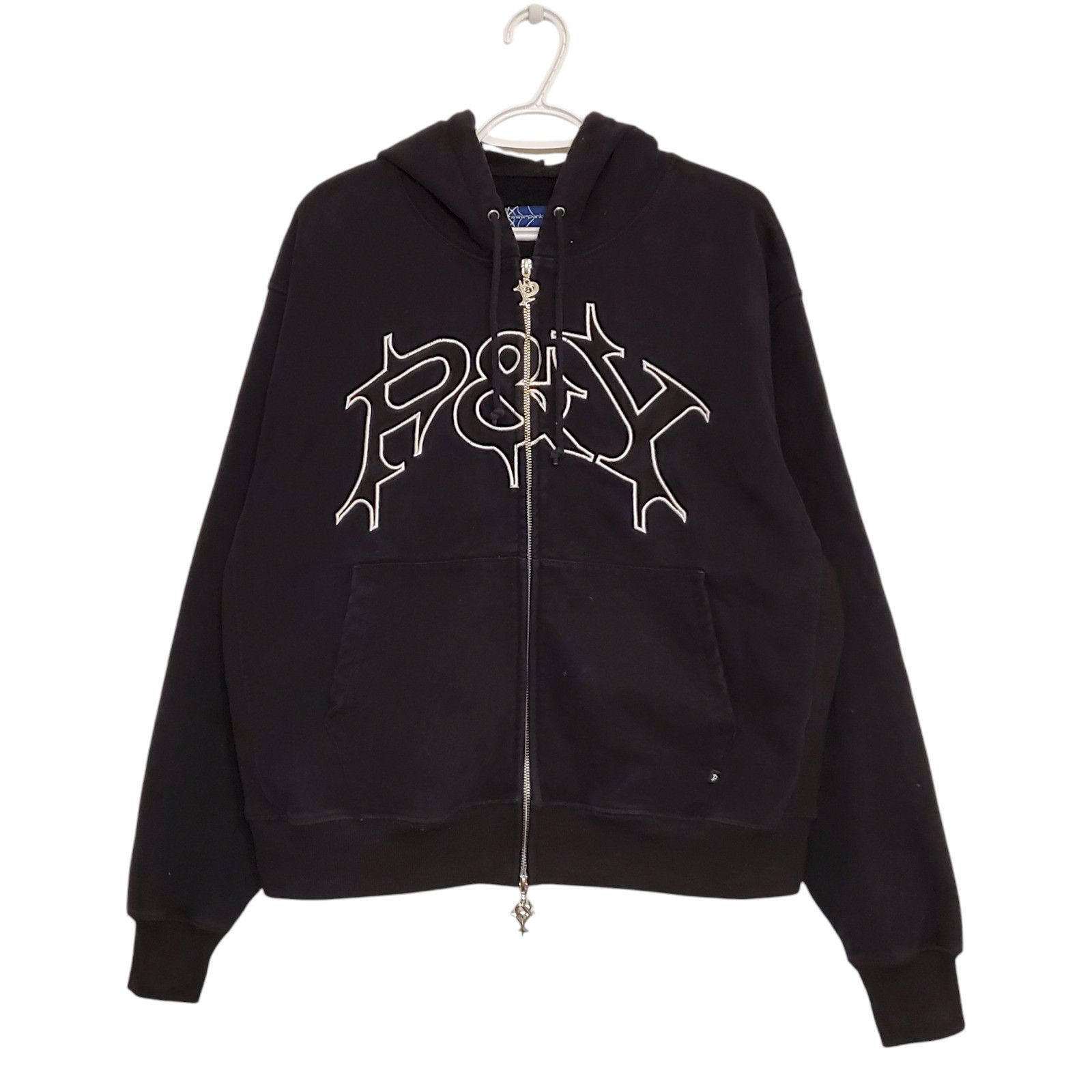 Punk and Yo Punk And Yo embroidered zip up hoodie black size L 