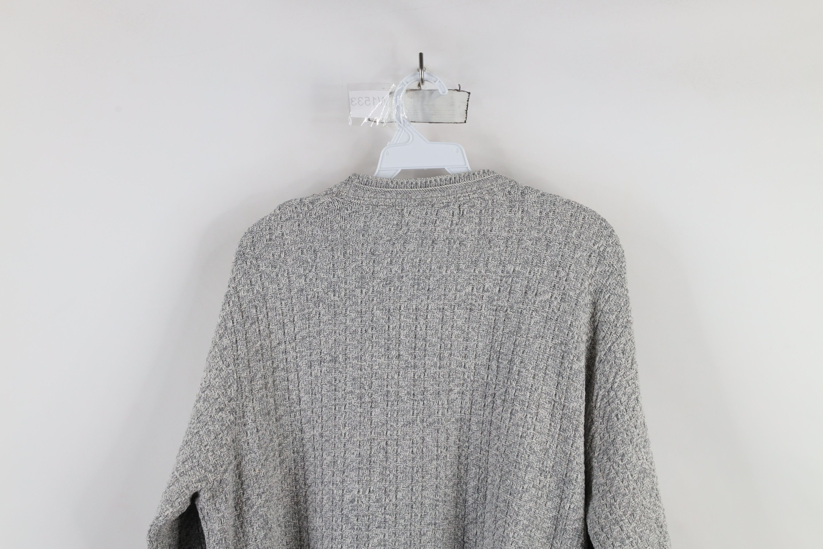 Vintage Vintage 90s Streetwear Framed Textured Knit Sweater Gray Size US M / EU 48-50 / 2 - 10 Thumbnail