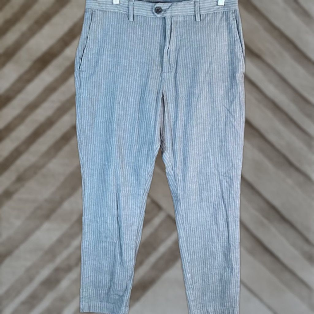 Banana Republic Banana Republic Pants Blue Pinstripe Slim Tapered Fit Stretch 32x30 Mens Casual Workwear Dress Pants Slim Tapered Blue Pinstripe 32x30 Mens Size US 32 / EU 48 - 1 Thumbnail
