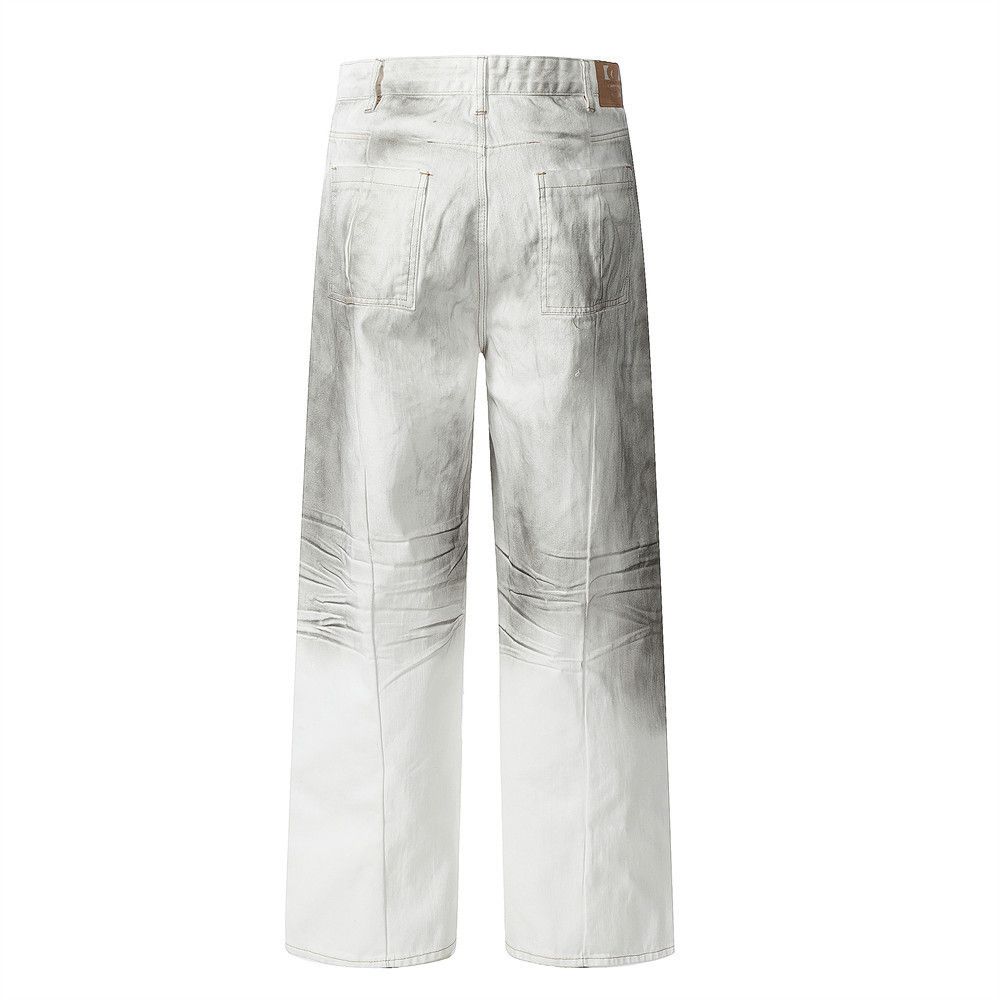 Vintage American street distressed men's loose hip-hop white jeans Size US 32 / EU 48 - 2 Thumbnail