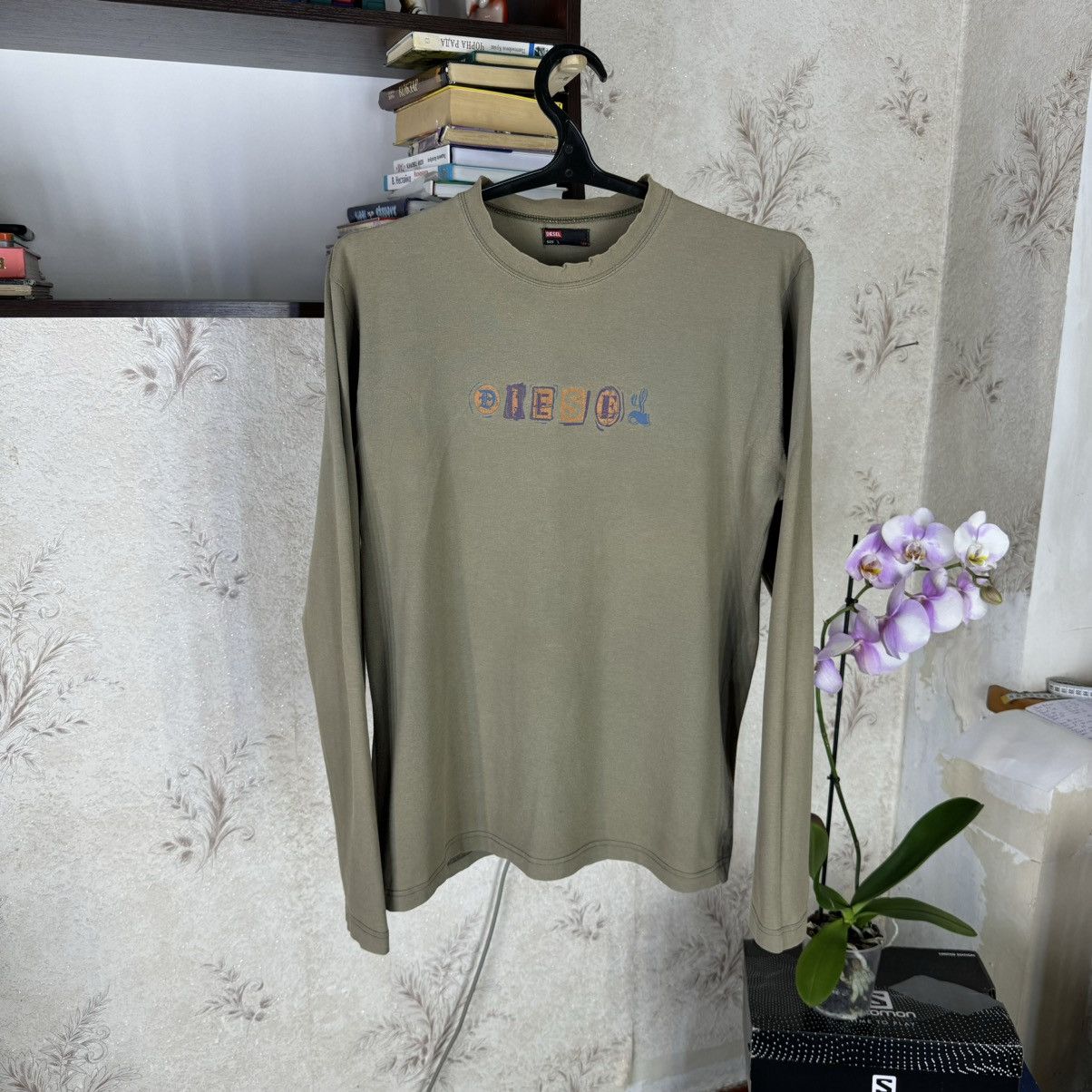 Diesel Vintage Diesel Longsleeve Archive Centre Khaki Avant Garde Size US L / EU 52-54 / 3 - 3 Thumbnail
