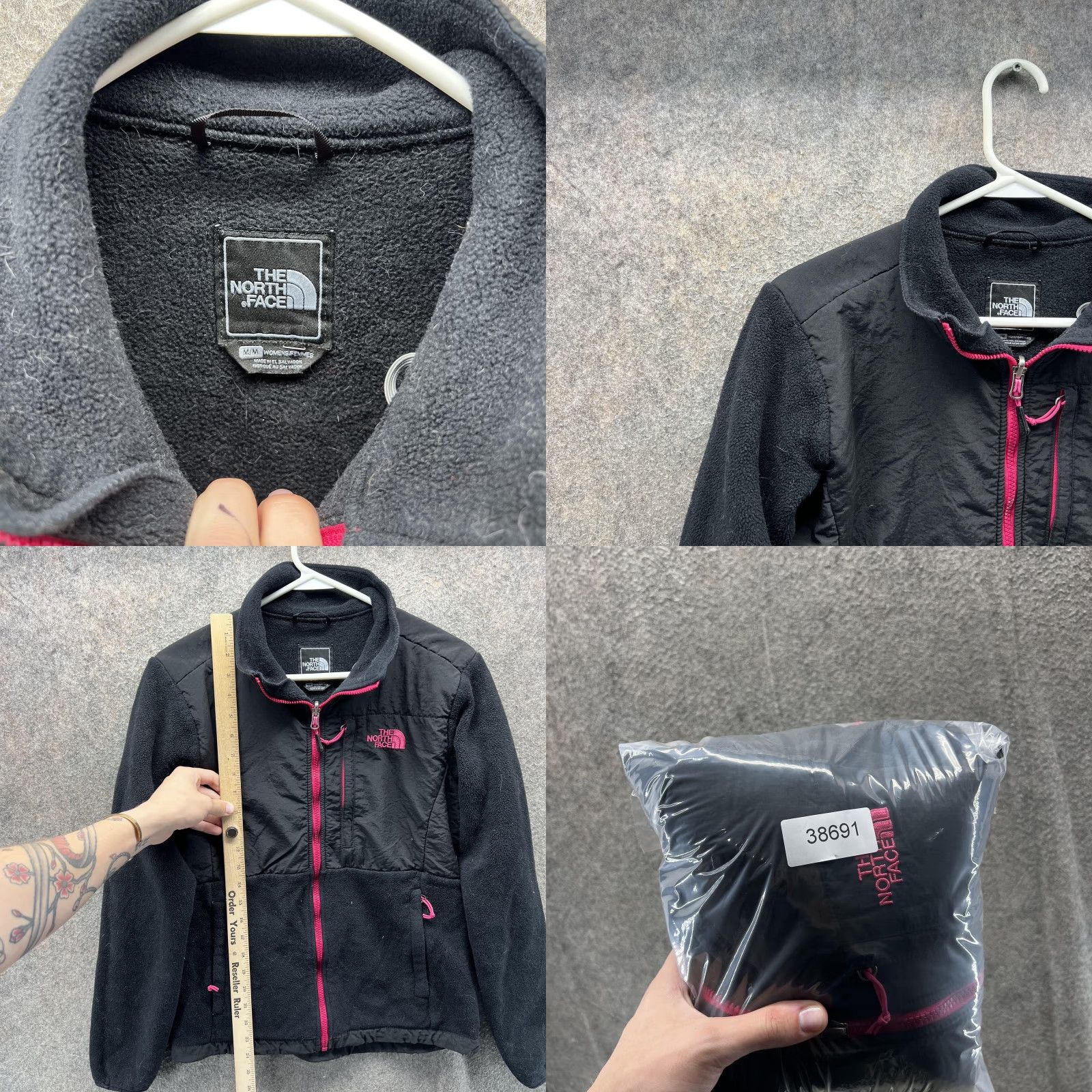 The North Face VINTAGE? The North Face Jacket Womens Medium Black Pink Polartec Fleece Full Zip Size M / US 6-8 / IT 42-44 - 8 Thumbnail