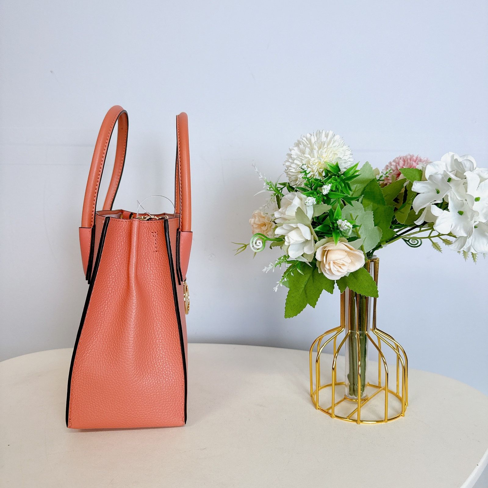 Michael Kors Michael Kors 35S1GM9M2L Mercer Medium Pebbled IN SHERBERT Size ONE SIZE - 4 Thumbnail