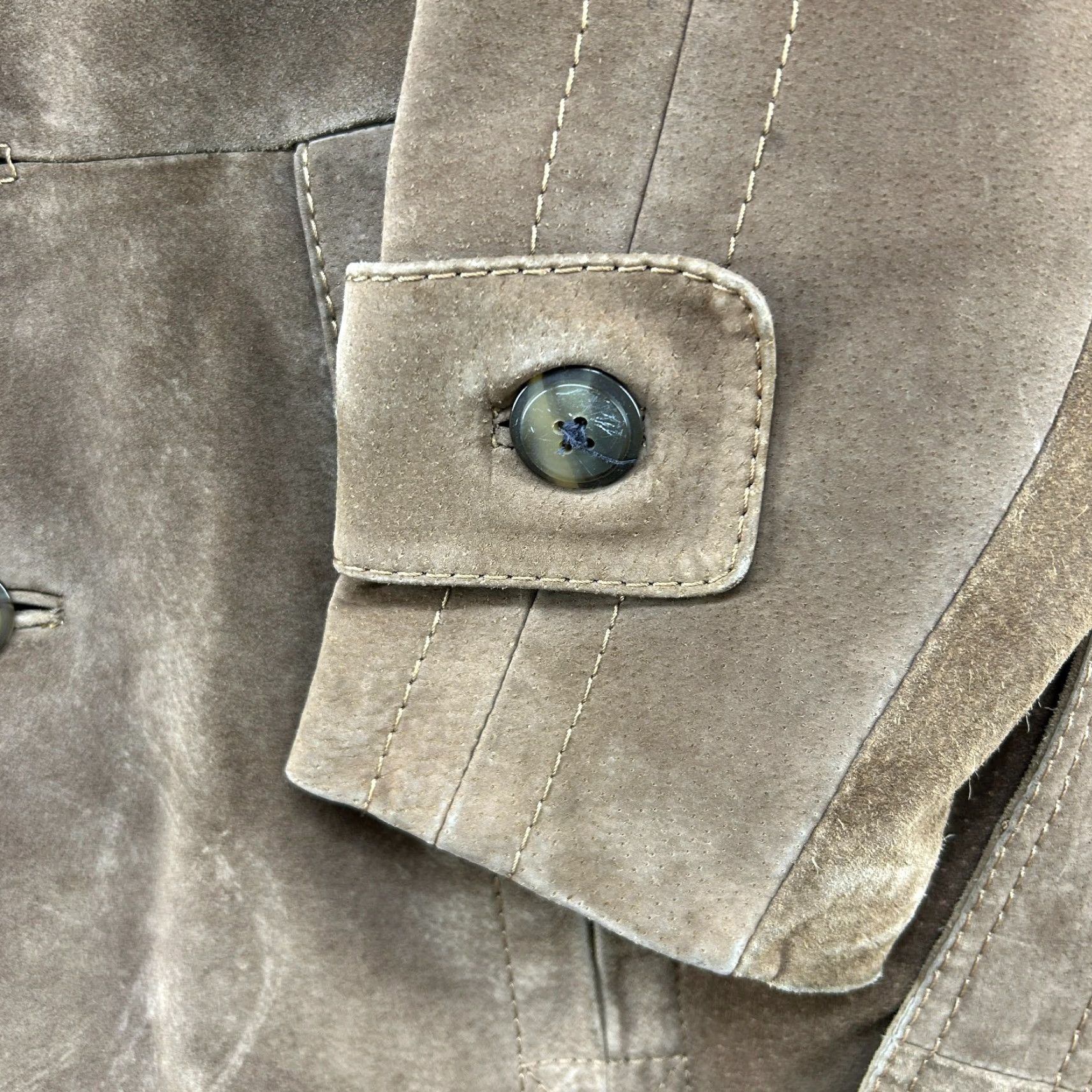 Vintage VINTAGE Europe Craft Leather Coat Mens 40 Brown Coat Long Belted Suede 90s Overcoat Casual Mens Brown Leather Coat Size US XXS / EU 40 - 5 Thumbnail
