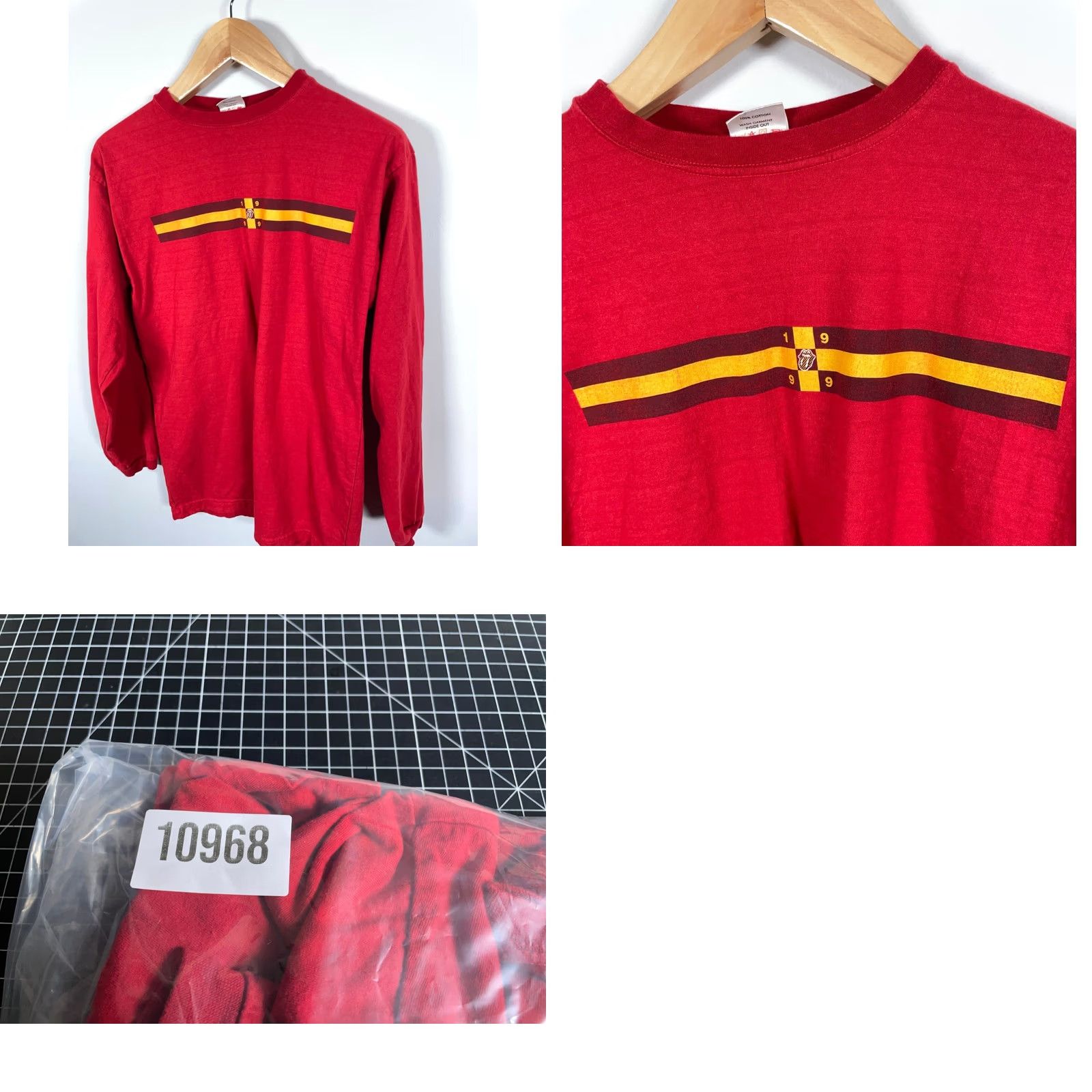 Vintage VINTAGE 1999 The Rolling Stones No Security T-Shirt Mens Medium Red Long Sleeve VTG 90s Size US M / EU 48-50 / 2 - 9 Thumbnail