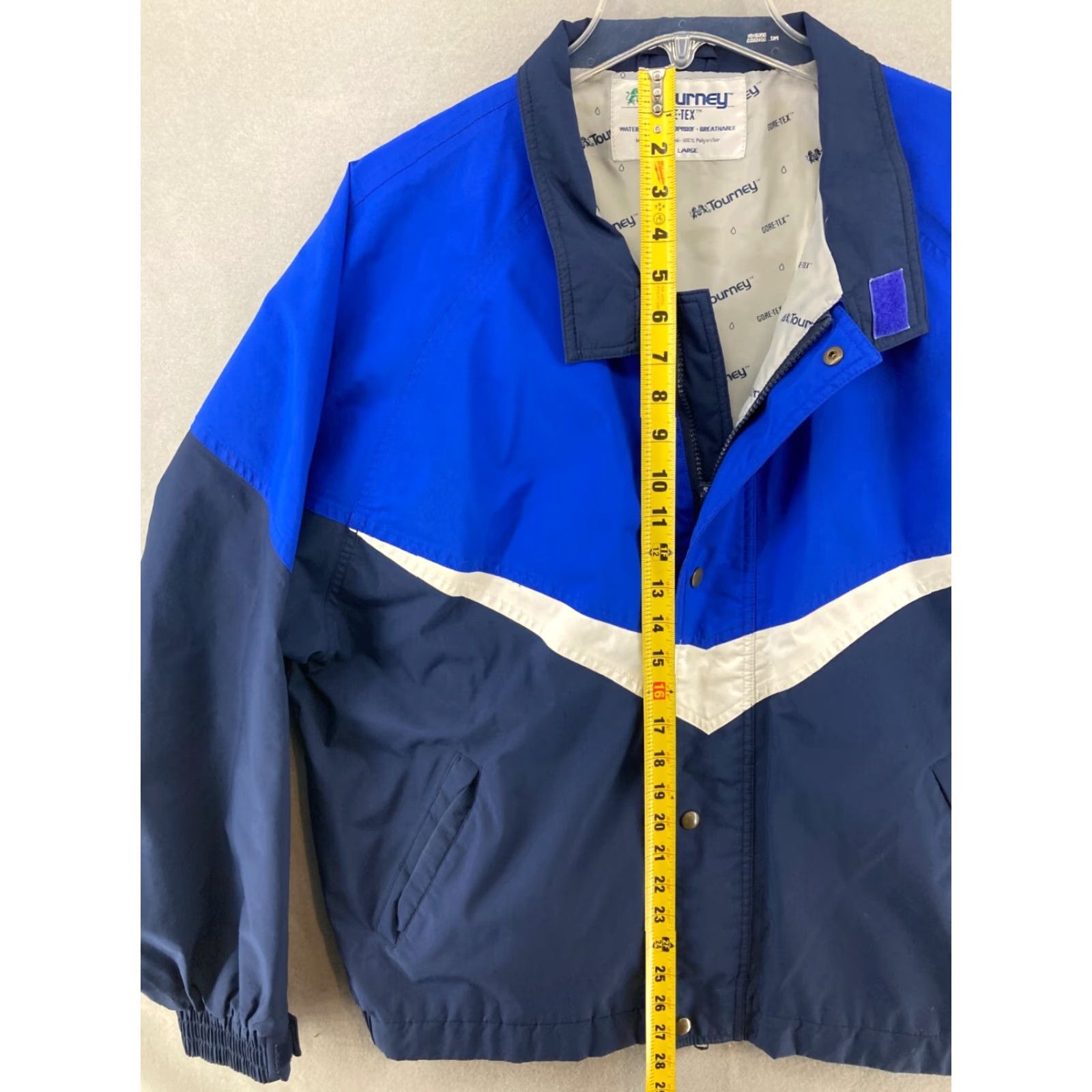 Vintage Tourney Gore Tex Mens Jacket Large Blue Snap Up Size US L / EU 52-54 / 3 - 3 Thumbnail