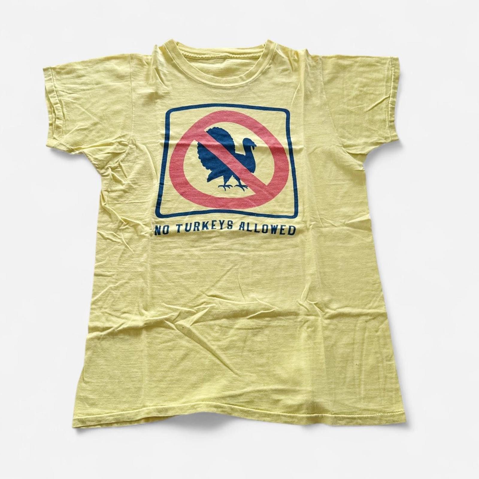 Other Vintage 70s 80s No Turkeys Allowed Tee Thin T Shirt Size US M / EU 48-50 / 2 - 1 Thumbnail