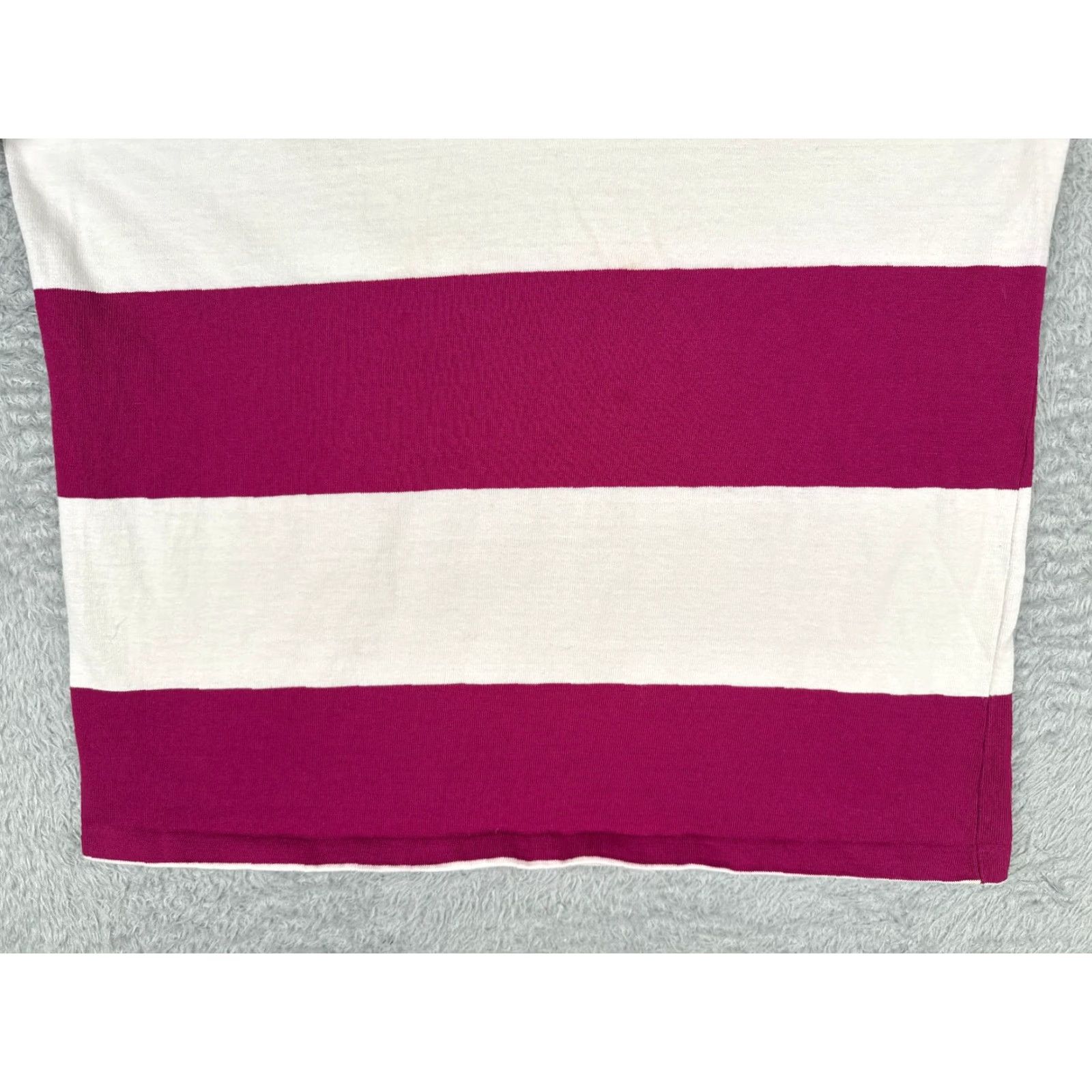 Vintage VINTAGE Neil Martin Polo Shirt Men XL Pink White Stripe Cotton Jersey Slim Fit Short Sleeve Size US XL / EU 56 / 4 - 5 Thumbnail