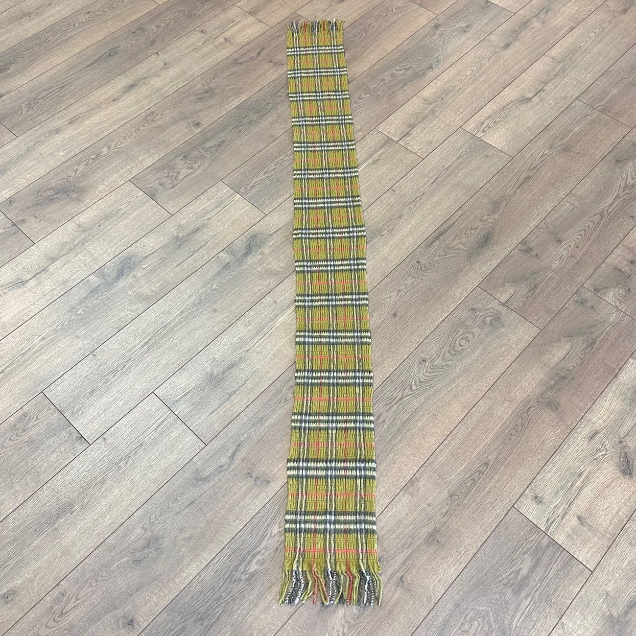 Burberry Burberry Green Cashmere Wool Gauffre Scarf Size ONE SIZE - 5 Thumbnail