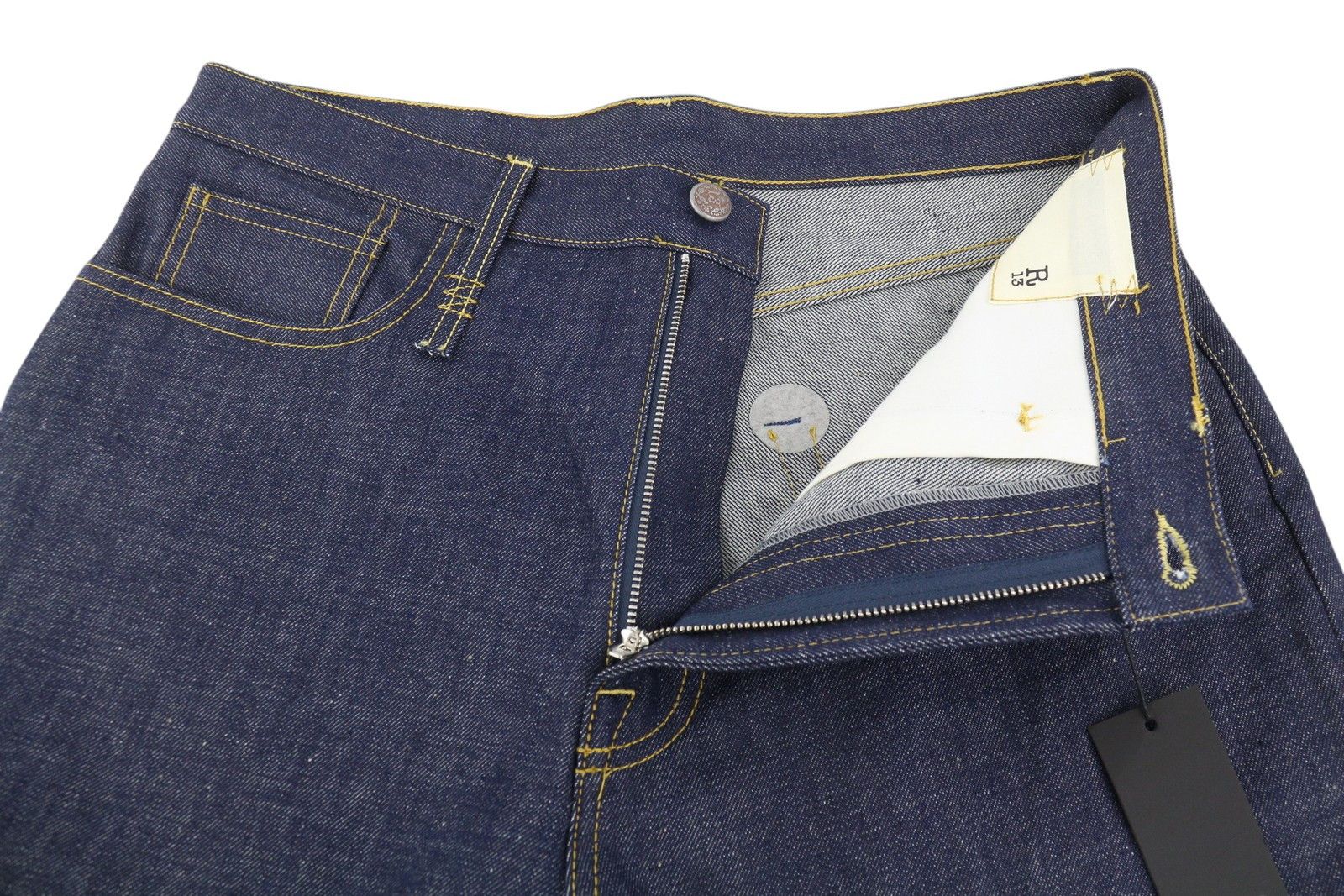 R13 LISA BAGGY 27 Bain Blue Denim Straight Fit Zip Fly 86496 Size 27" / US 4 / IT 40 - 4 Thumbnail