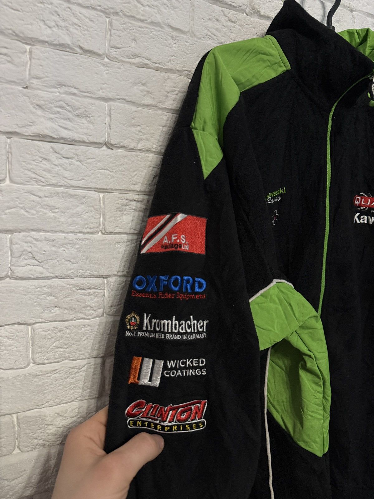 Other Kawasaki Quattro Plant Racing Fleece Bomber Jacket Huge Logo Size US XL / EU 56 / 4 - 4 Thumbnail