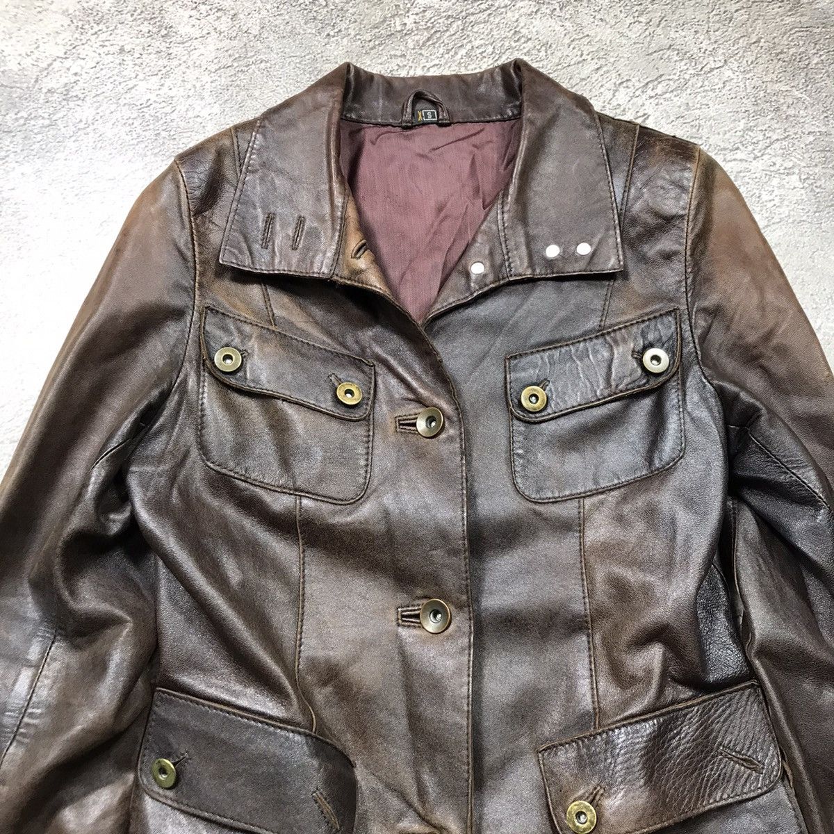 Japanese Brand VINTAGE Y2K LEATHER JACKET JAPAN CASUAL STREETWEAR 90s Size M / US 6-8 / IT 42-44 - 2 Thumbnail