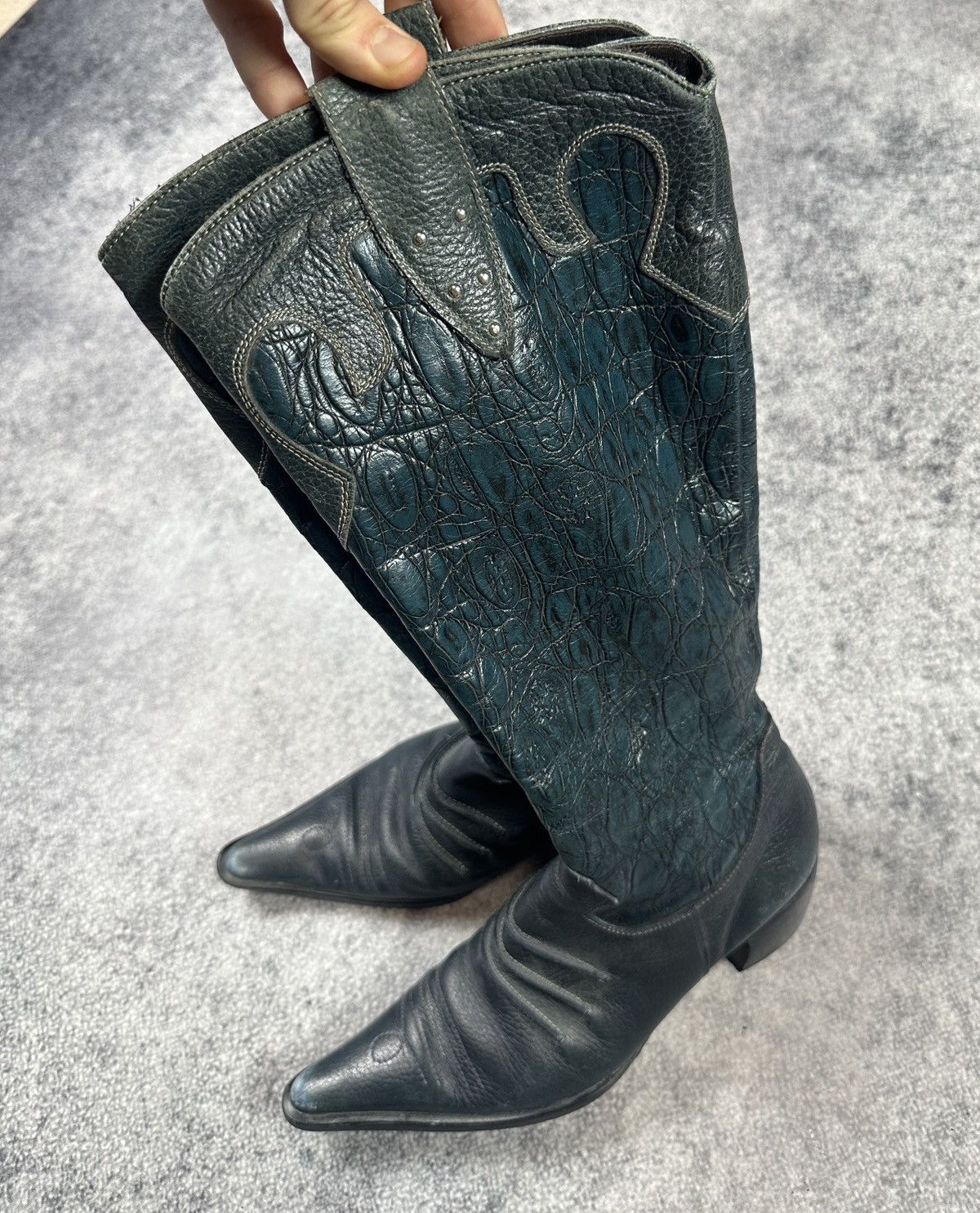 Vintage Y2K Vintage Leather Cowboy High Boots Streetwear Rare USA 37 Size US 7 / IT 37 - 4 Thumbnail