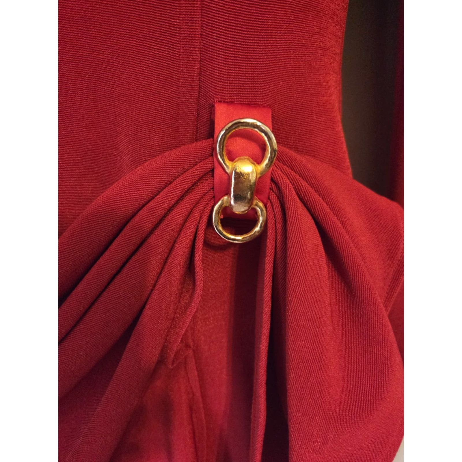 Vintage VINTAGE Spiegel Ebony Style Asian Look Sheath Dress Size 8 Red 1980s Women’s/ Womens Dress Size M / US 6-8 / IT 42-44 - 4 Thumbnail