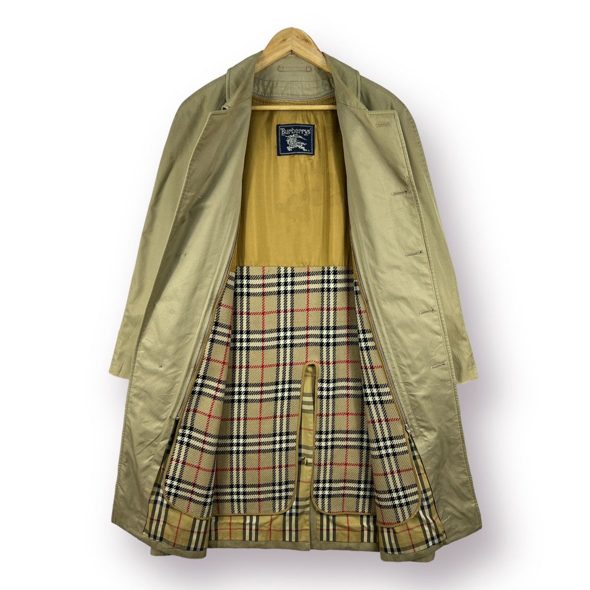 Burberry Prorsum 🔥 VTG DISTRESSED LONGCOAT NOVA CHECK REMOVABLE LINED Size US M / EU 48-50 / 2 - 7 Thumbnail