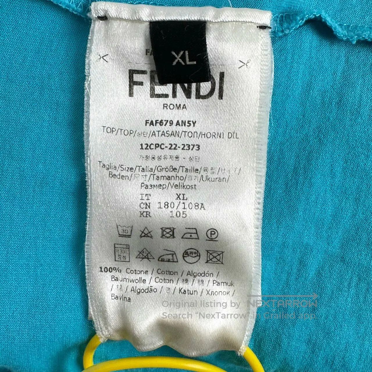 Fendi Fendi Blue and Black Logo Short Sleeve XL. Size US XL / EU 56 / 4 - 4 Thumbnail