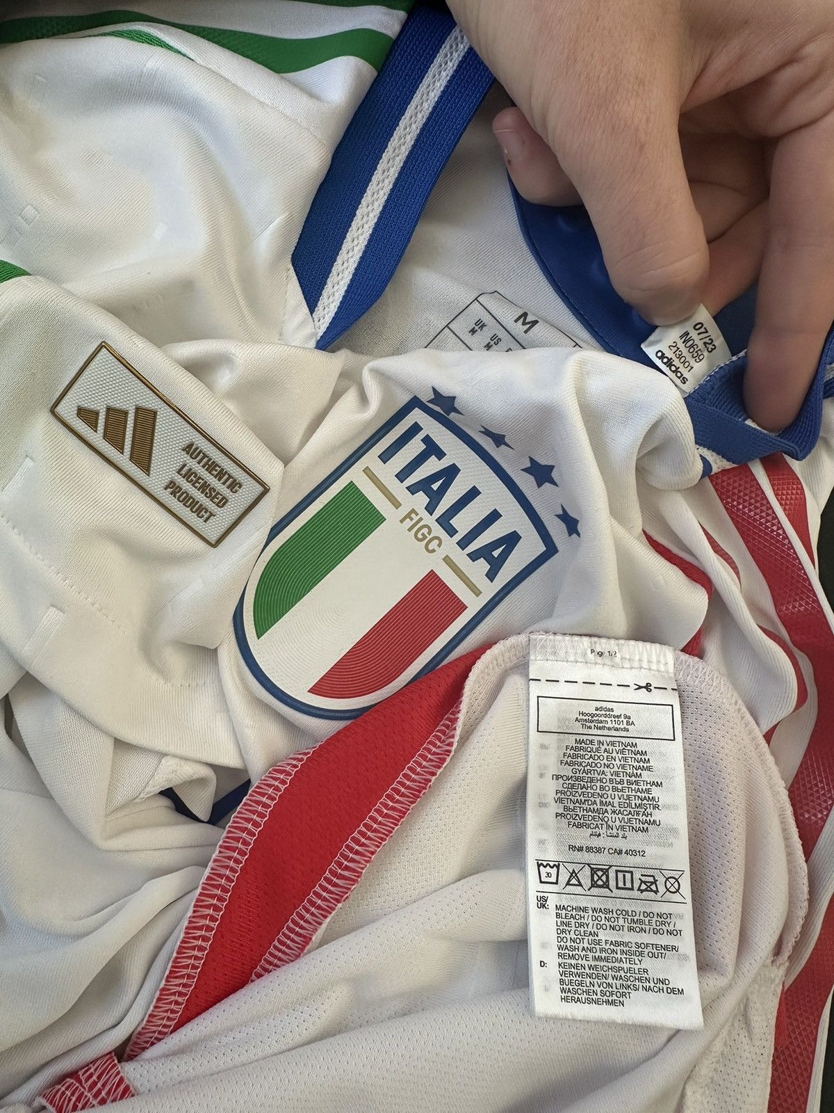 Adidas Player Version Italy Euro 2024 Away Adidas M Cambiaso #24 Size US M / EU 48-50 / 2 - 3 Thumbnail
