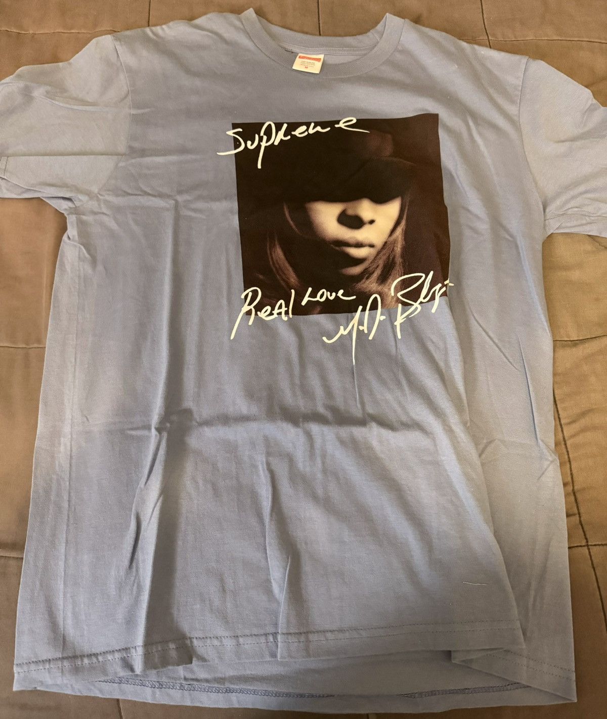 image of Supreme Mary J Photo Tee in Light Blue, Men's (Size Medium)