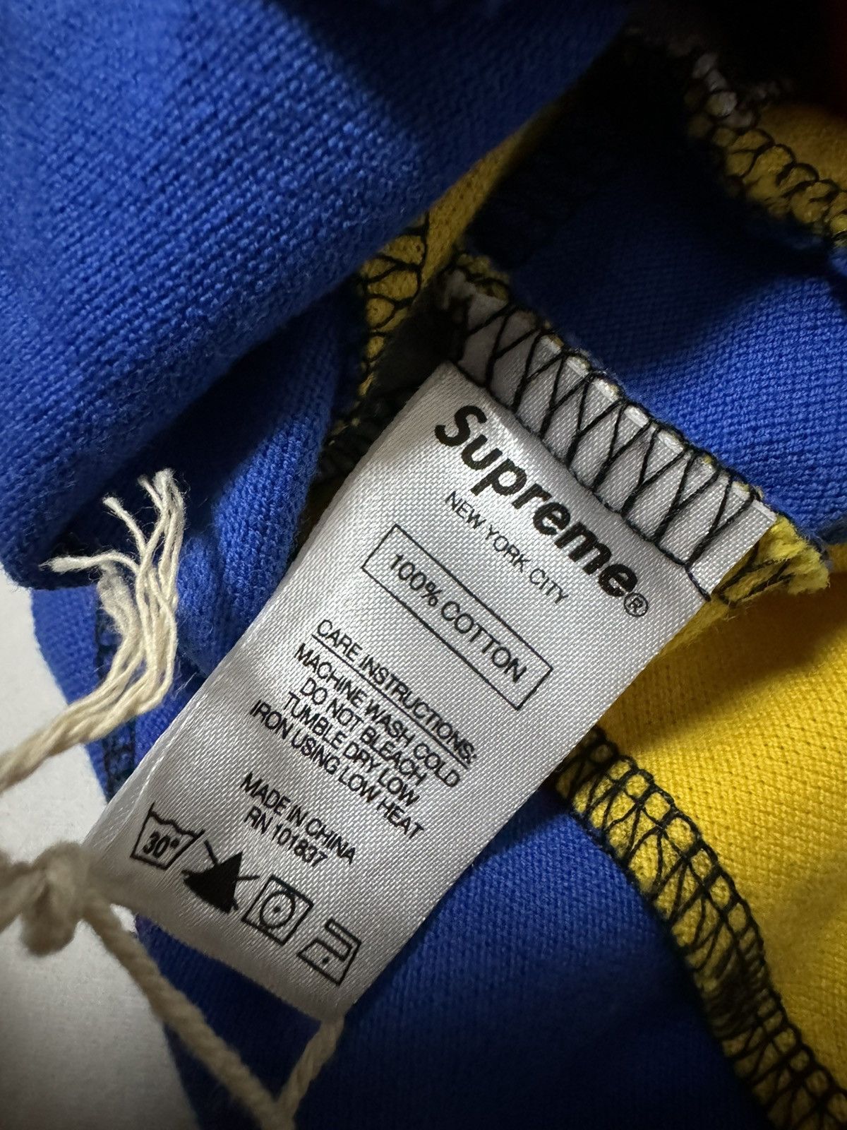 Supreme Supreme patchwork pique Tee red/yellow/blue Size US M / EU 48-50 / 2 - 5 Thumbnail