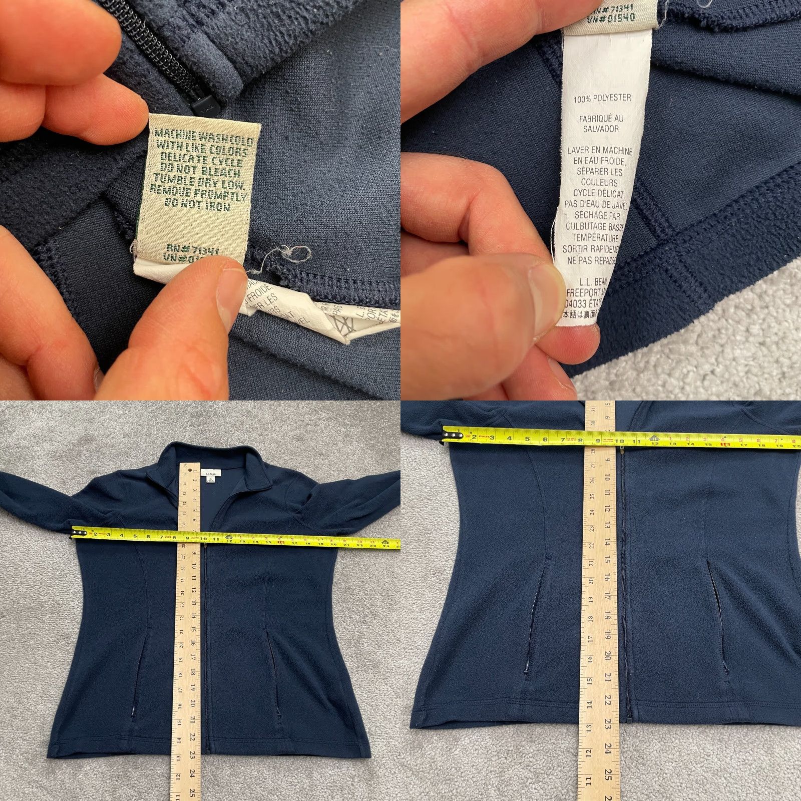 Vintage L.L. Bean Jacket Mens Small Navy Blue Full Zip Fleece Pocket Casual Outdoor Hike Size S / US 4 / IT 40 - 8 Thumbnail