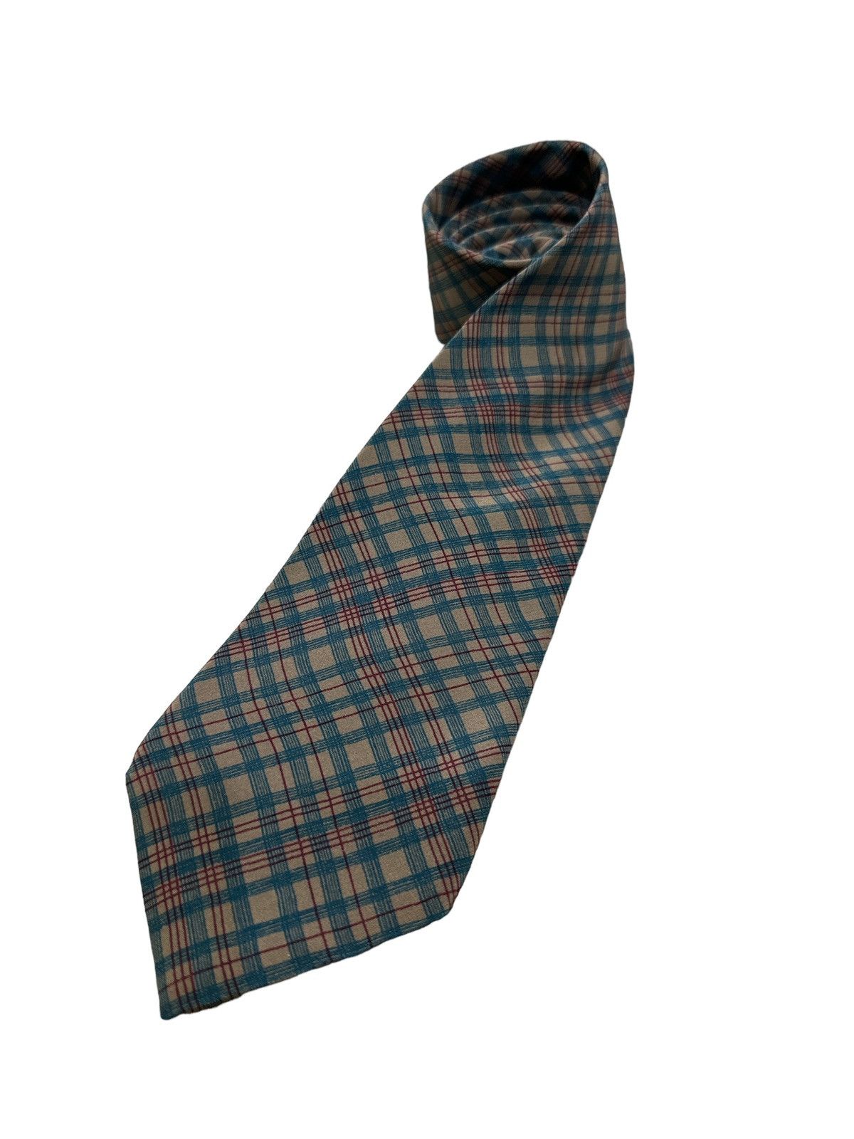 Christian Dior Monsieur CHECKERED PATTERN PRINT SILK NECK TIE Size ONE SIZE - 1 Thumbnail