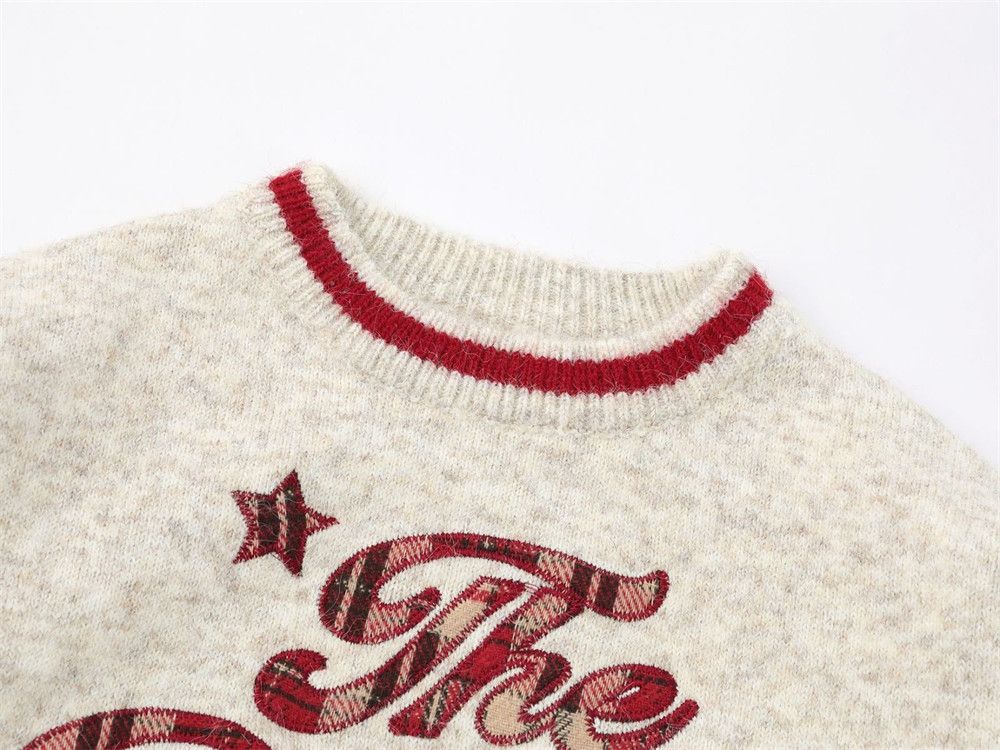 Vintage Men's loose casual letter embroidered round neck sweater y2k Size US M / EU 48-50 / 2 - 3 Thumbnail