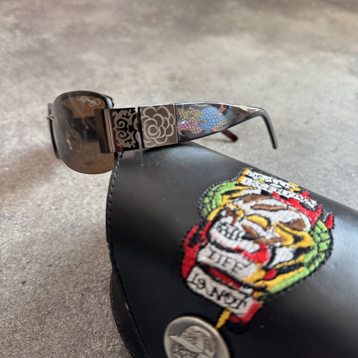 Vintage Y2K Ed Hardy Sunglasses vintage Ed Hardy sunglasses / Christian Audigier... | Depop main image 2