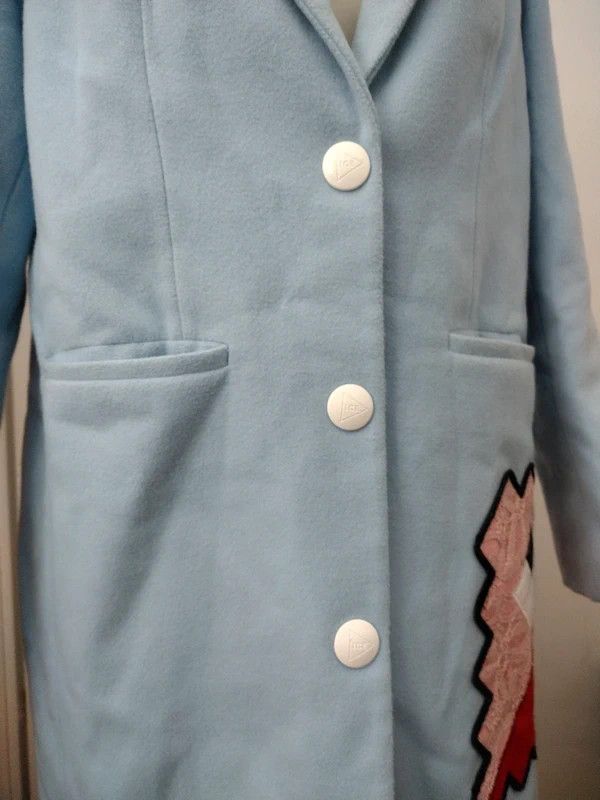 Iceberg Ice Play by Iceberg Baby Blue Pixel Art Coat Size L / US 10 / IT 46 - 7 Thumbnail